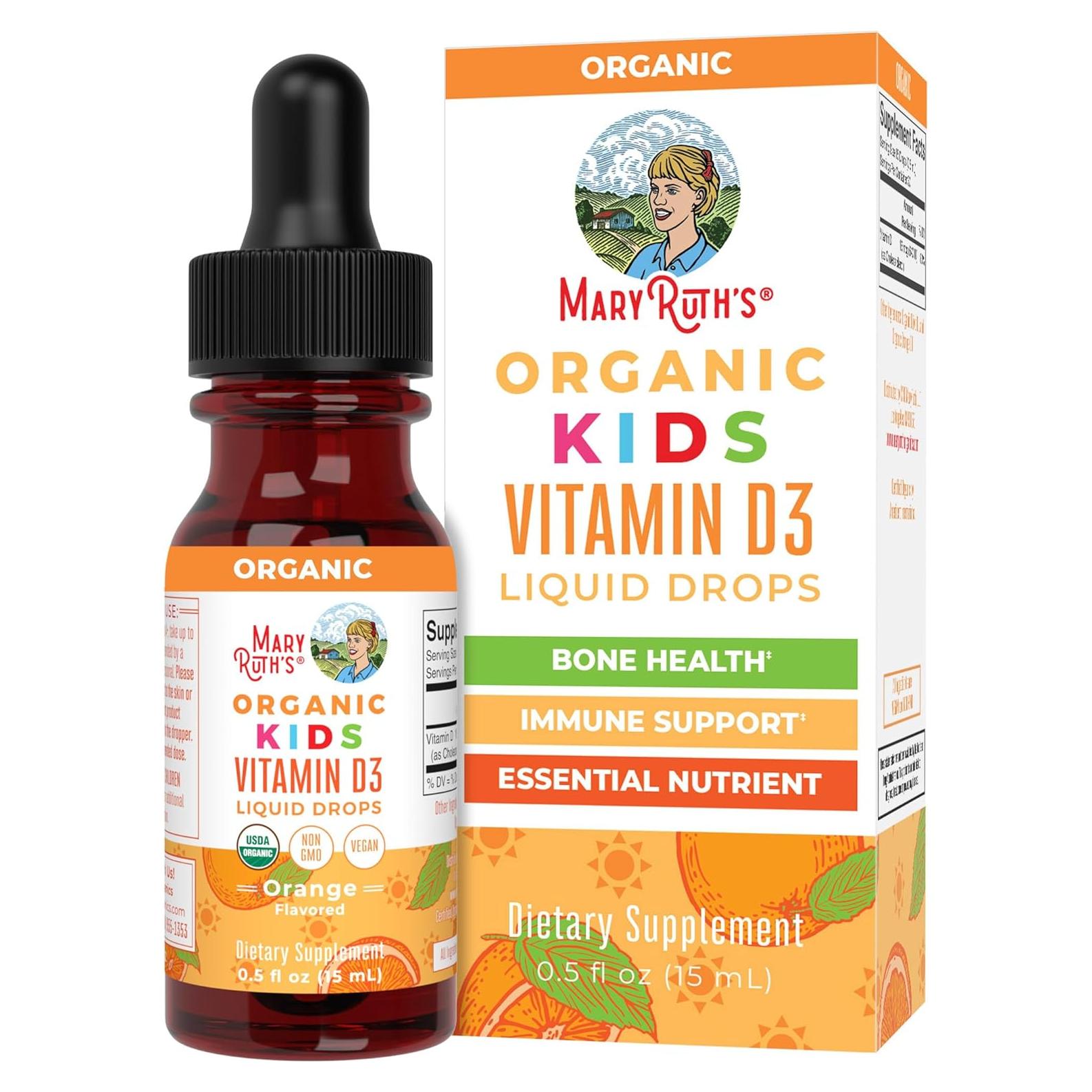 Gotas Líquidas de Vitamina D3 MaryRuth 640 IU para Niños 0.5 mL