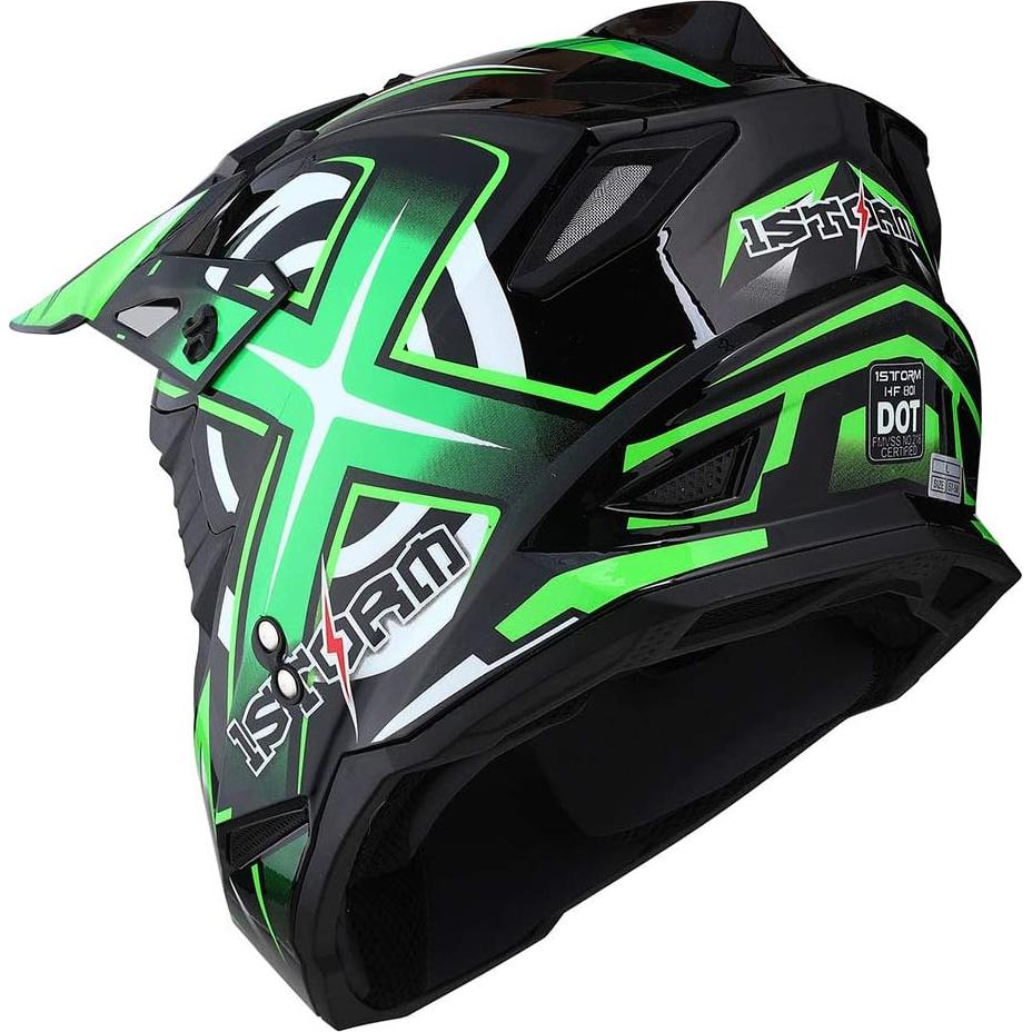 Casco MX Power Gear HF801 Verde + Gafas y Guantes XL