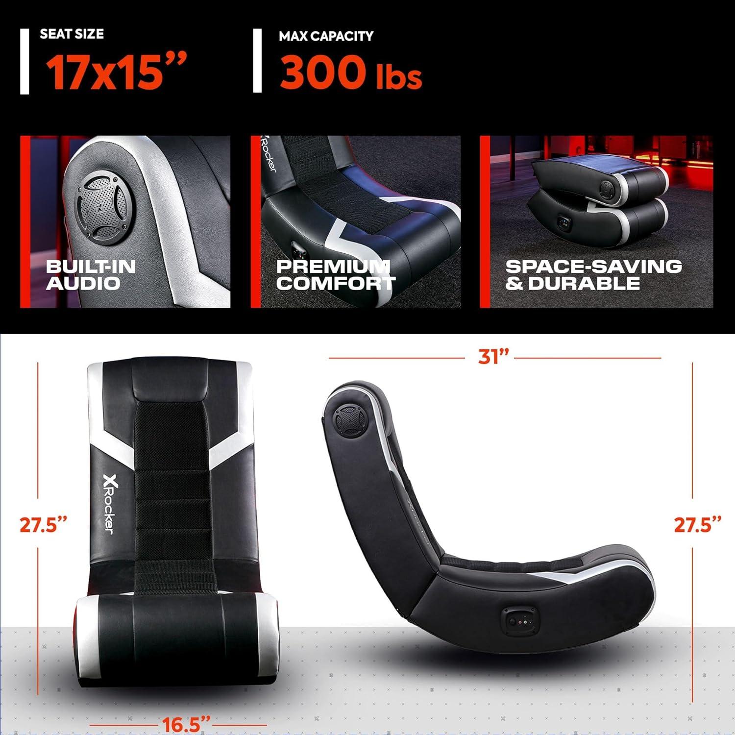 Silla de Piso X Rocker Eclipse Plata con Altavoces Integrados