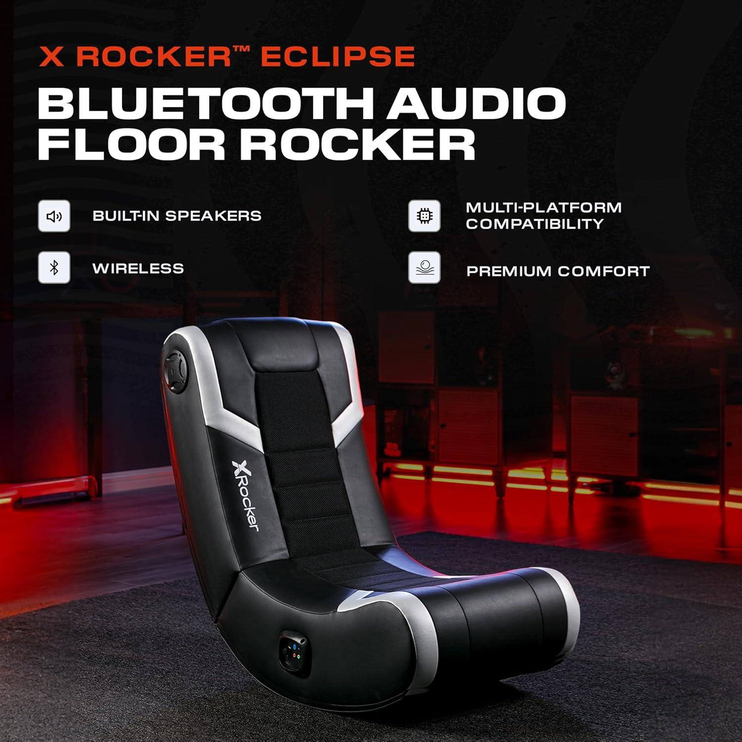 Silla de Piso X Rocker Eclipse Plata con Altavoces Integrados