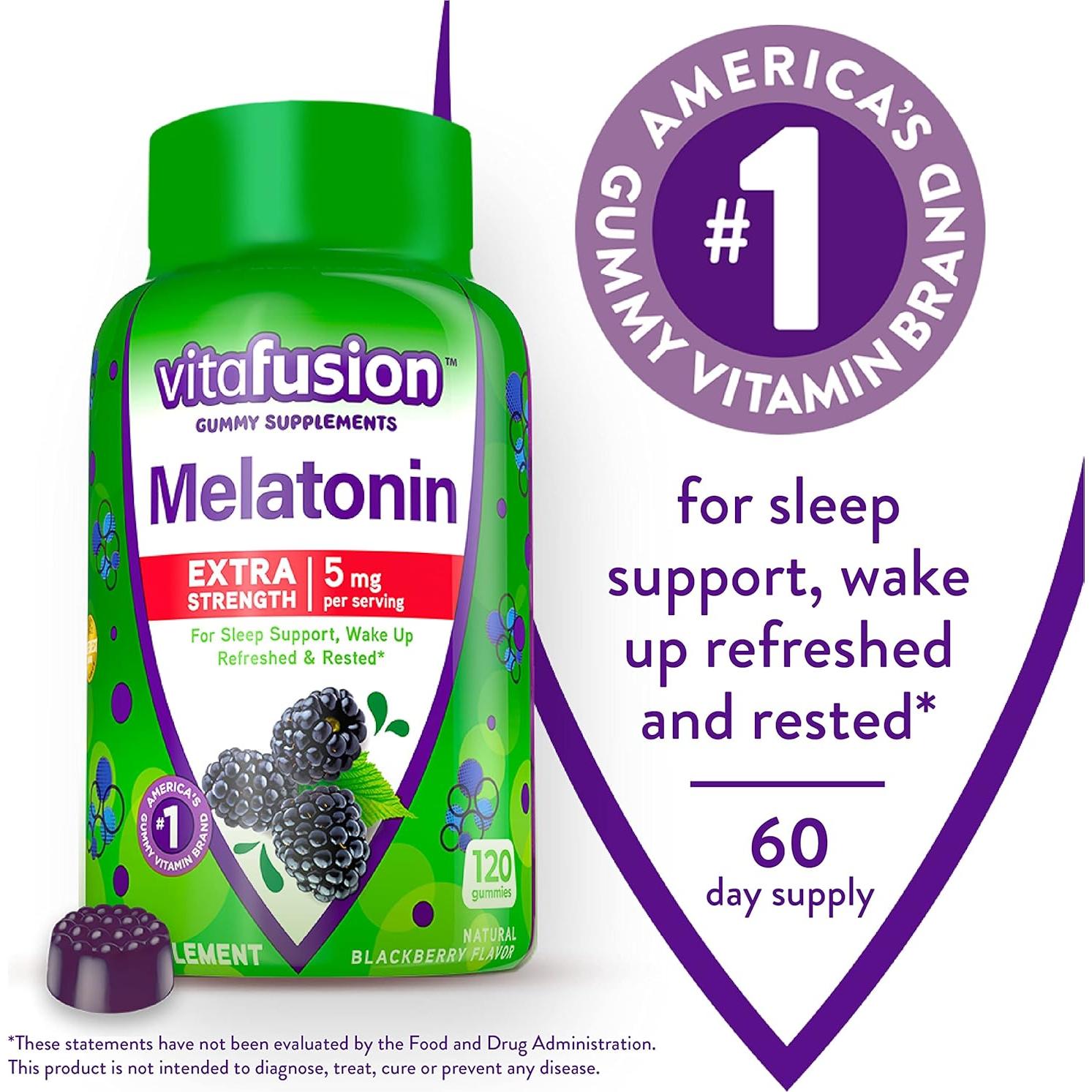 Vitafusion Gomas de Melatonina 5mg y Vitamina D3 50mcg 150 gomas