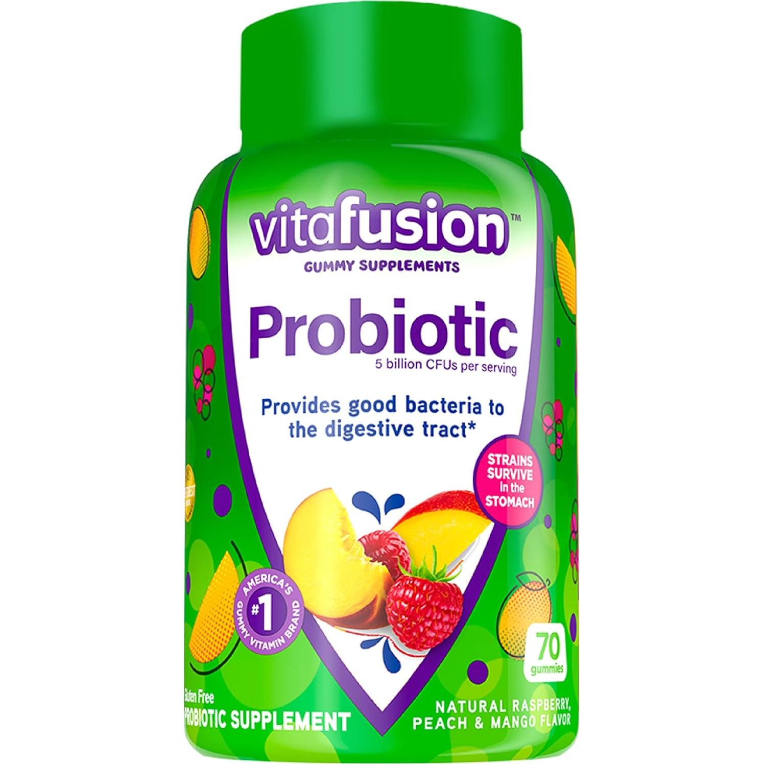 Suplementos Gummy Probióticos Vitafusion 70 Unidades + Vitamina D3