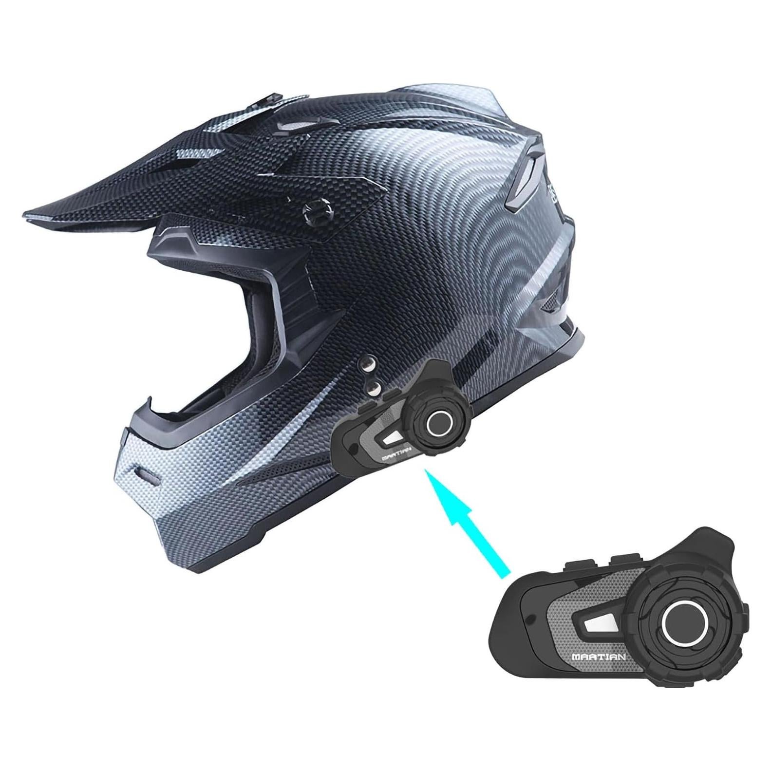 Casco de Motocross 1Storm HF801 + Bluetooth Negro 2.31kg