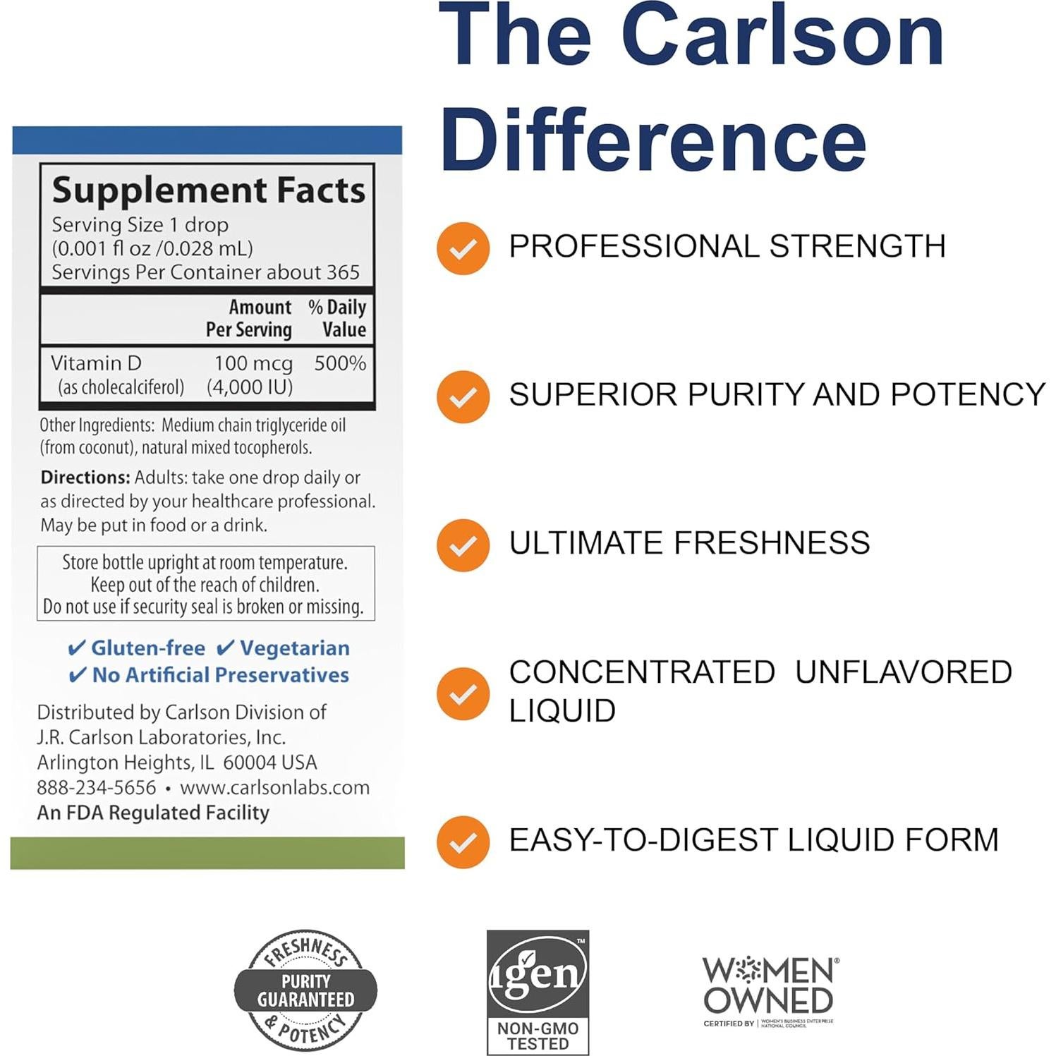 Carlson Super Daily D3 4,000 UI Gotas 10.4 mL Vitamina D3