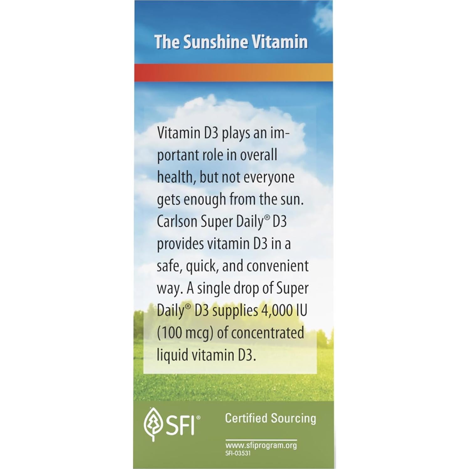 Carlson Super Daily D3 4,000 UI Gotas 10.4 mL Vitamina D3