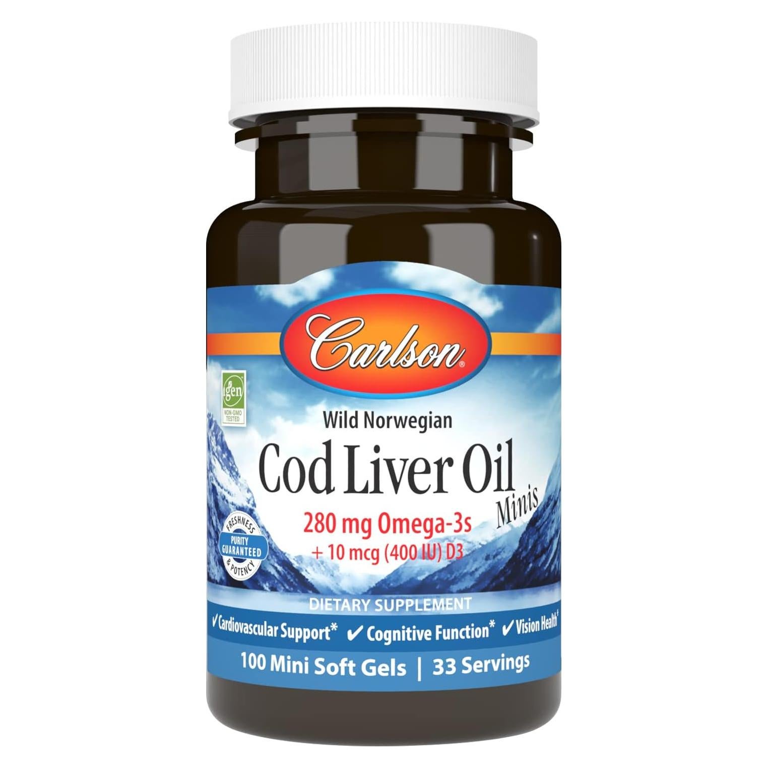 Carlson Aceite de Hígado de Bacalao 280 mg Omega-3s + A y D3