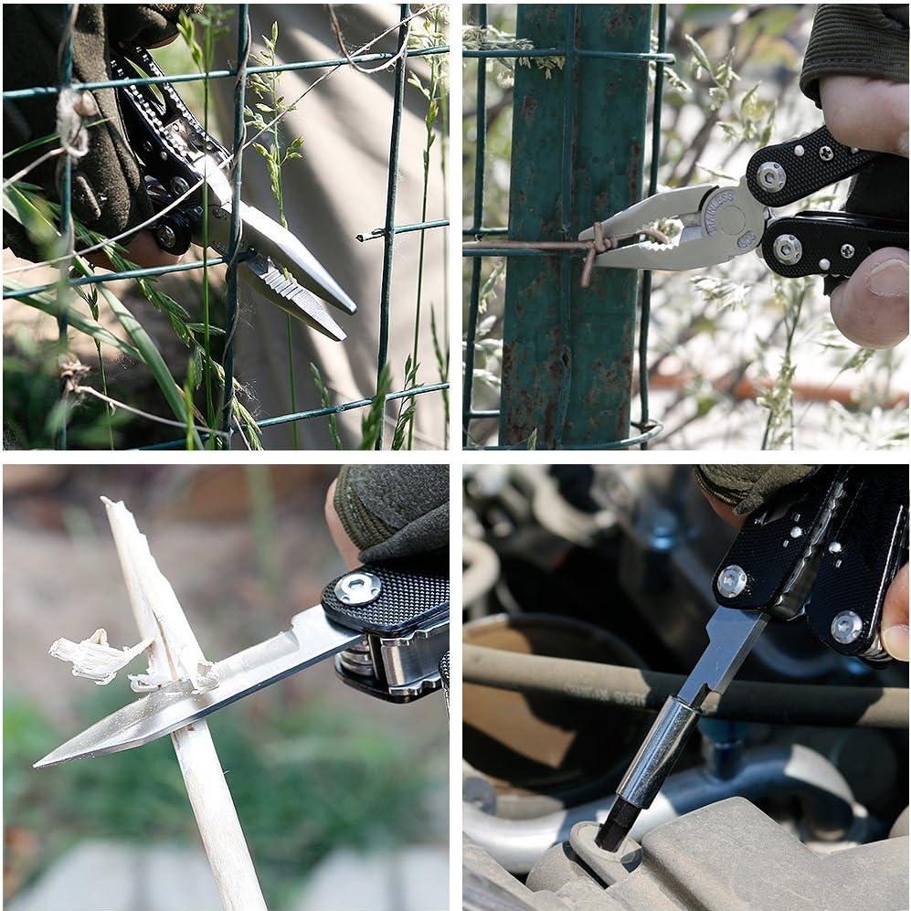 Alicate Multiherramienta Poeland 14 en 1 Acero Inoxidable Negro