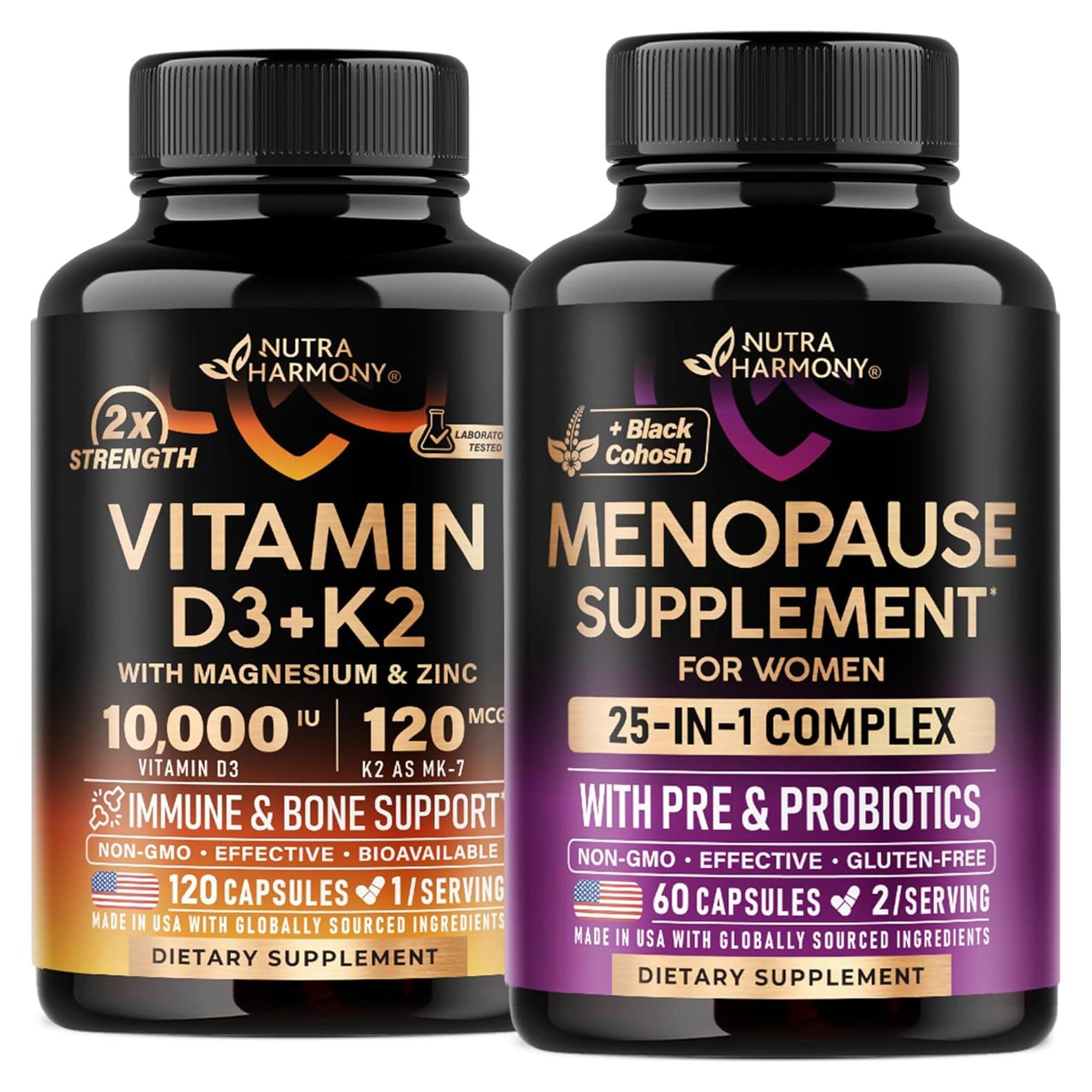 Cápsulas de Vitamina D3 K2 Nutraharmony 60 Unidades