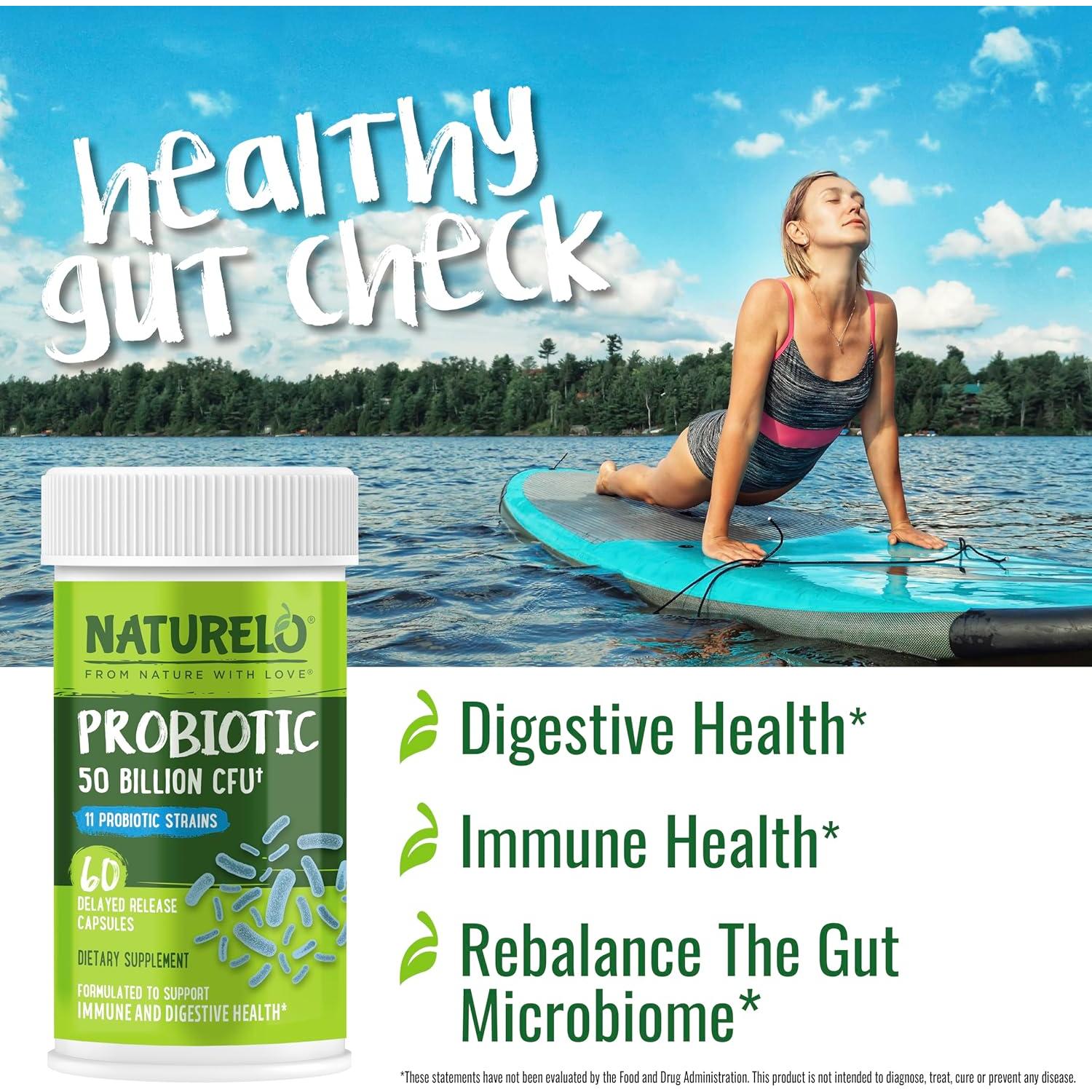 Probioticos NATURELO 60 Cápsulas Vegetarianas - 11 Cepas