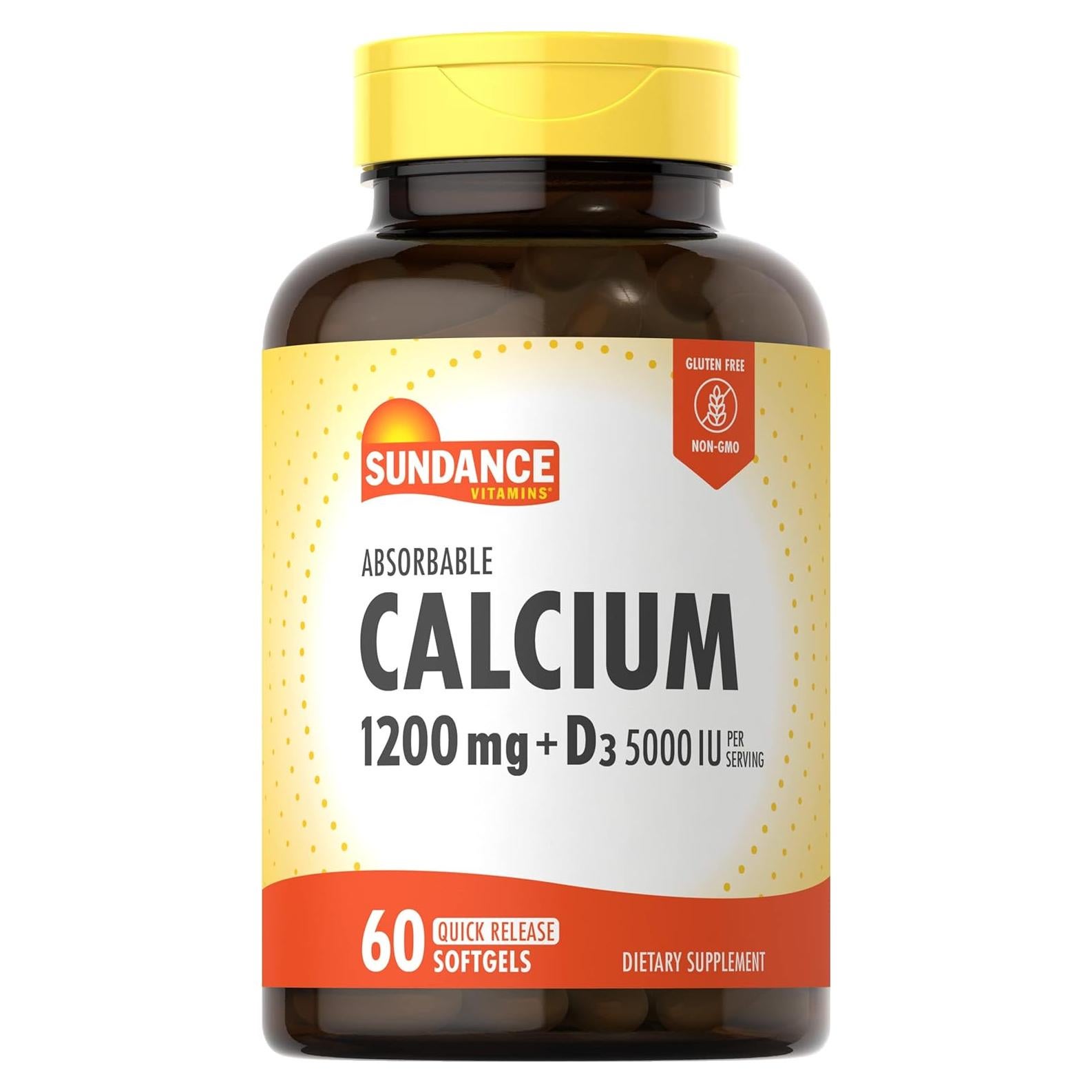Suplemento de Calcio 1200 mg + Vitamina D3 5000 UI Sundance | 60 Gelatinas Blandas