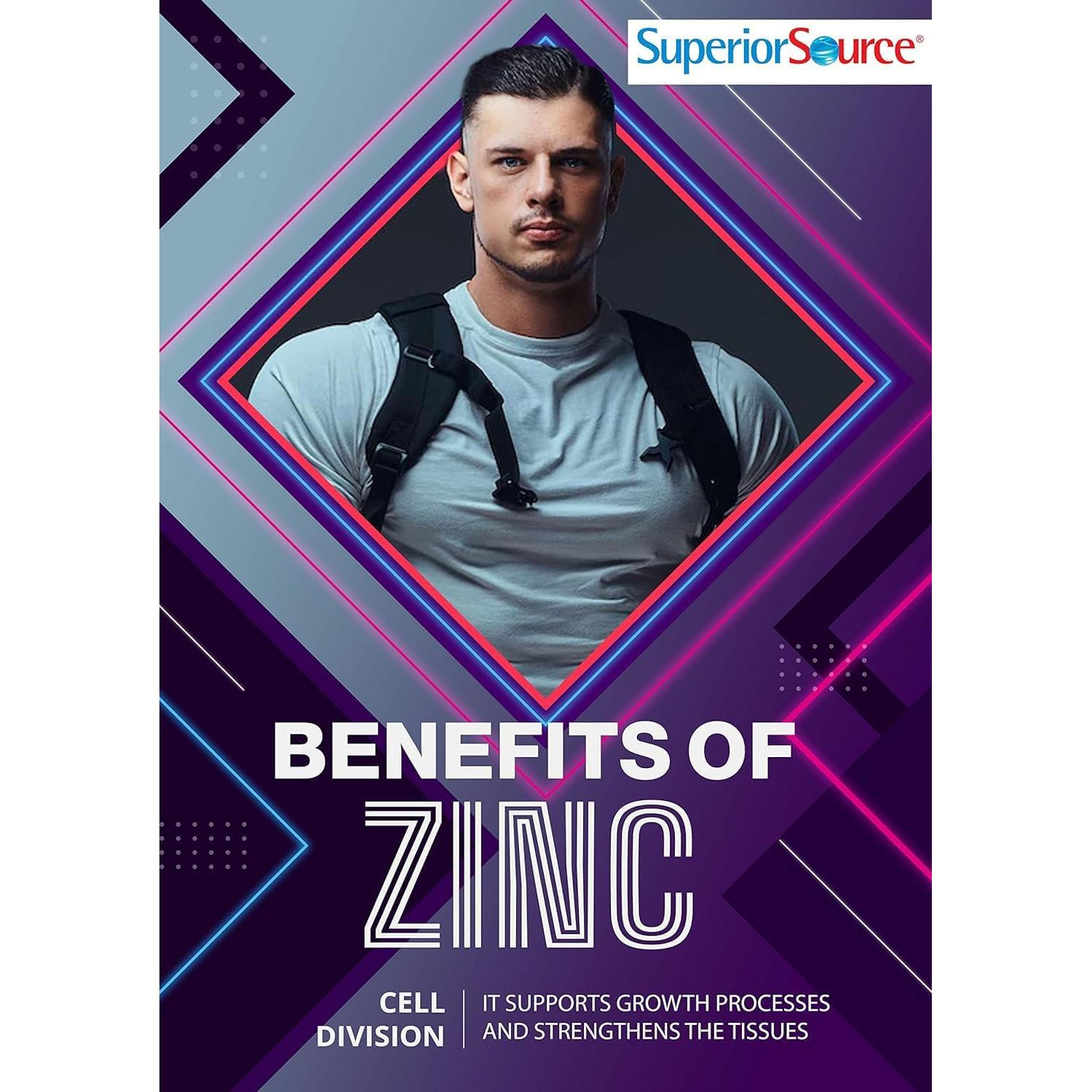 Suplemento de Zinc Superior Source con Vitamina C y D3 - 90 Tabletas Disolubles