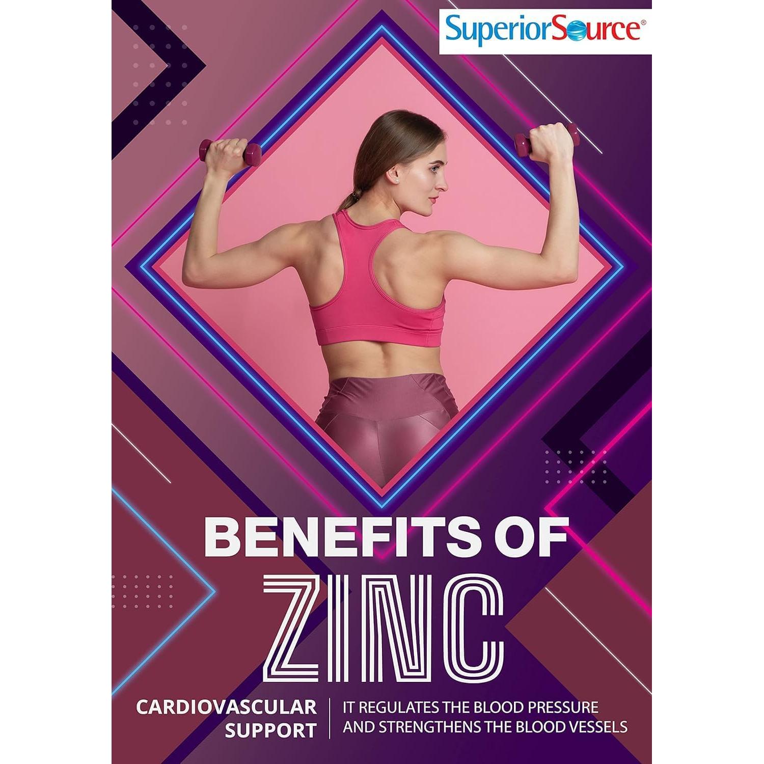 Suplemento de Zinc Superior Source con Vitamina C y D3 - 90 Tabletas Disolubles