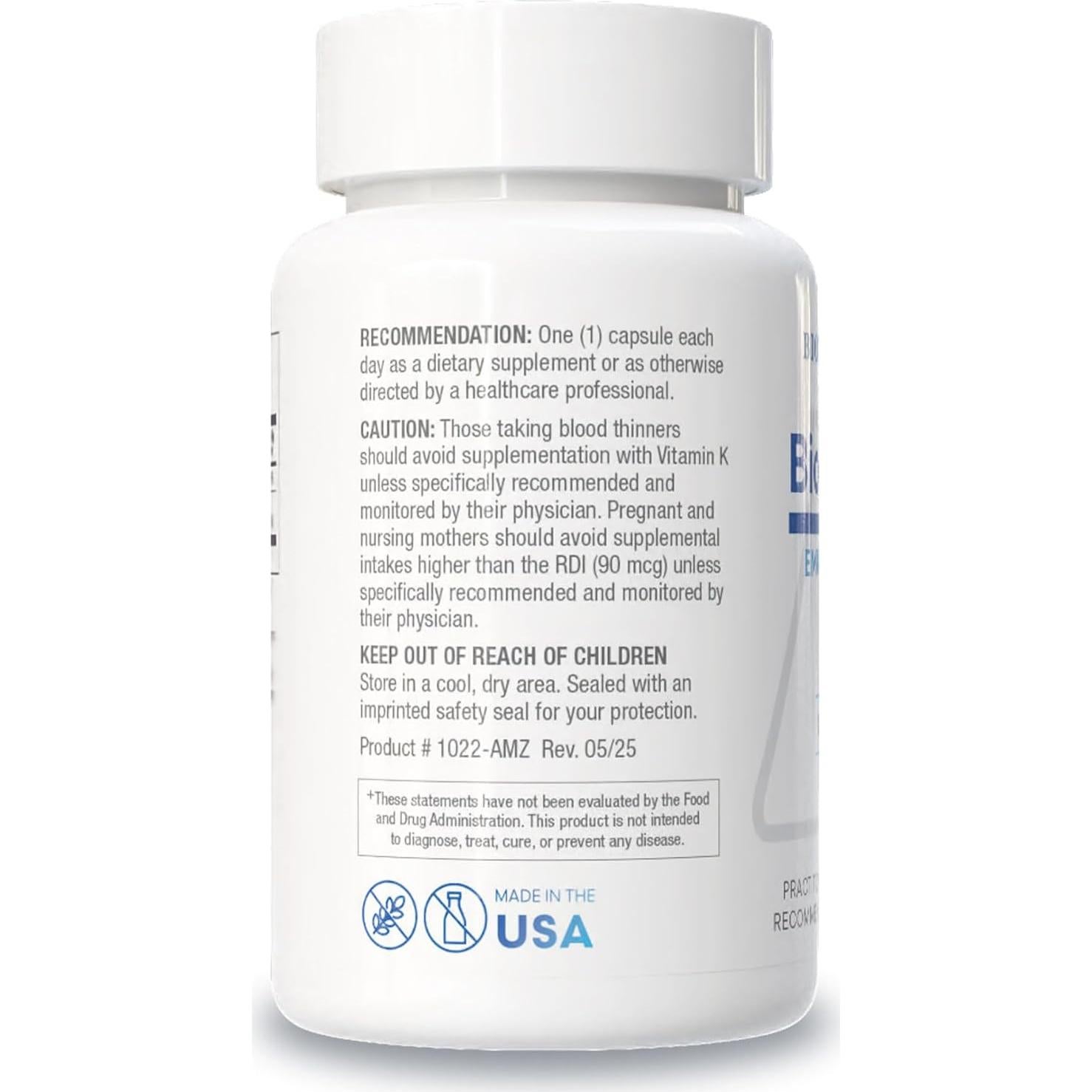 Biotics Research Bio-DK Caps - Vitamina D3 125 mcg y K2 550 mcg