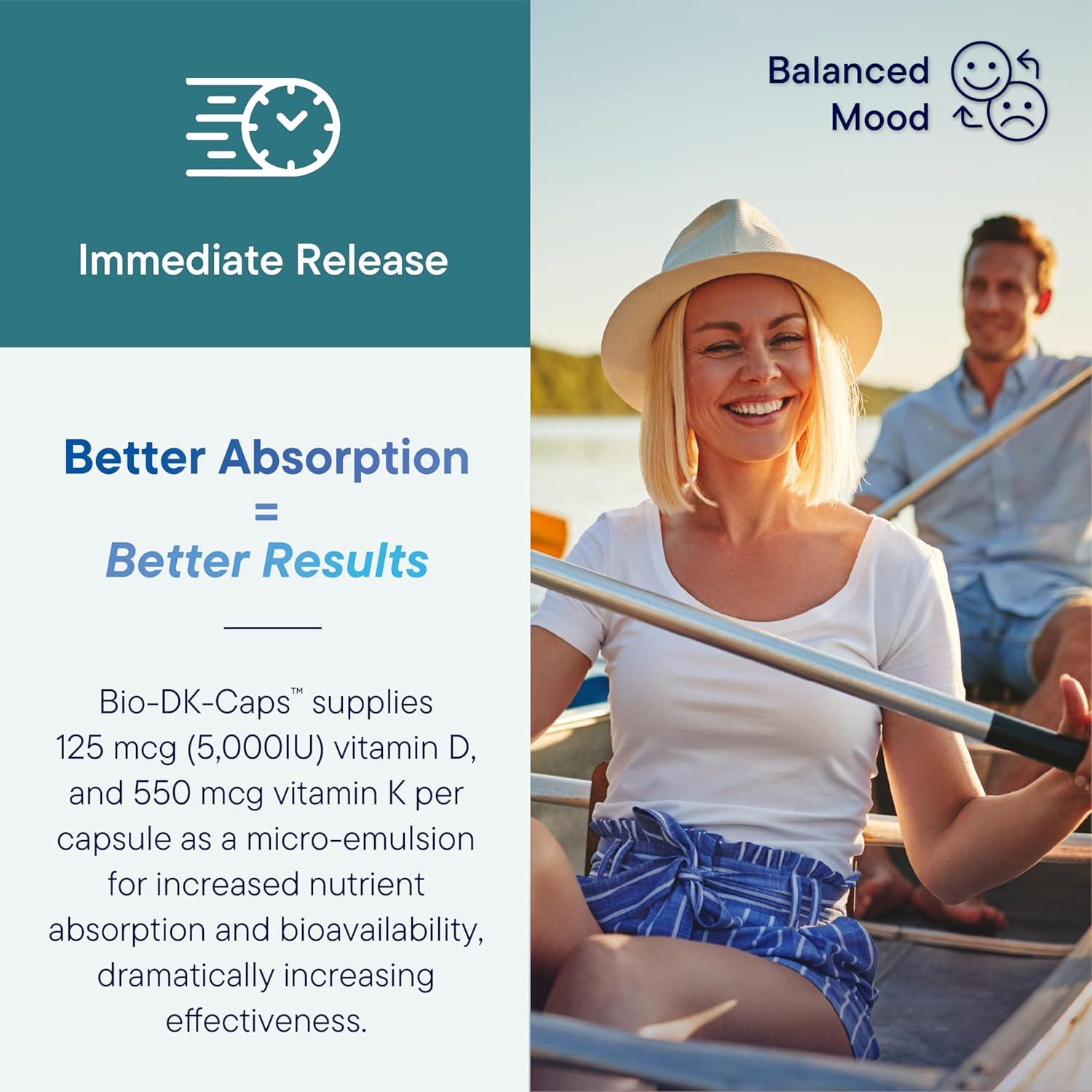 Biotics Research Bio-DK Caps - Vitamina D3 125 mcg y K2 550 mcg