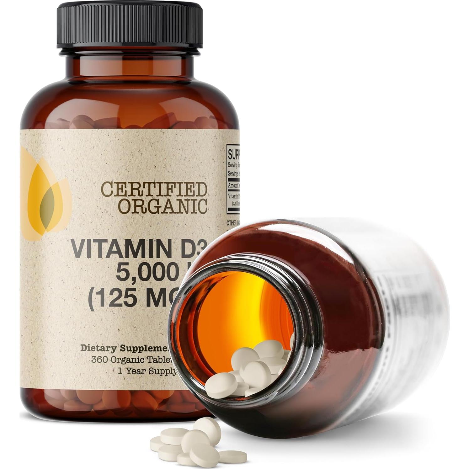 Vitamina D3 Orgánica Futurebiotics 5000 UI 360 Tabletas