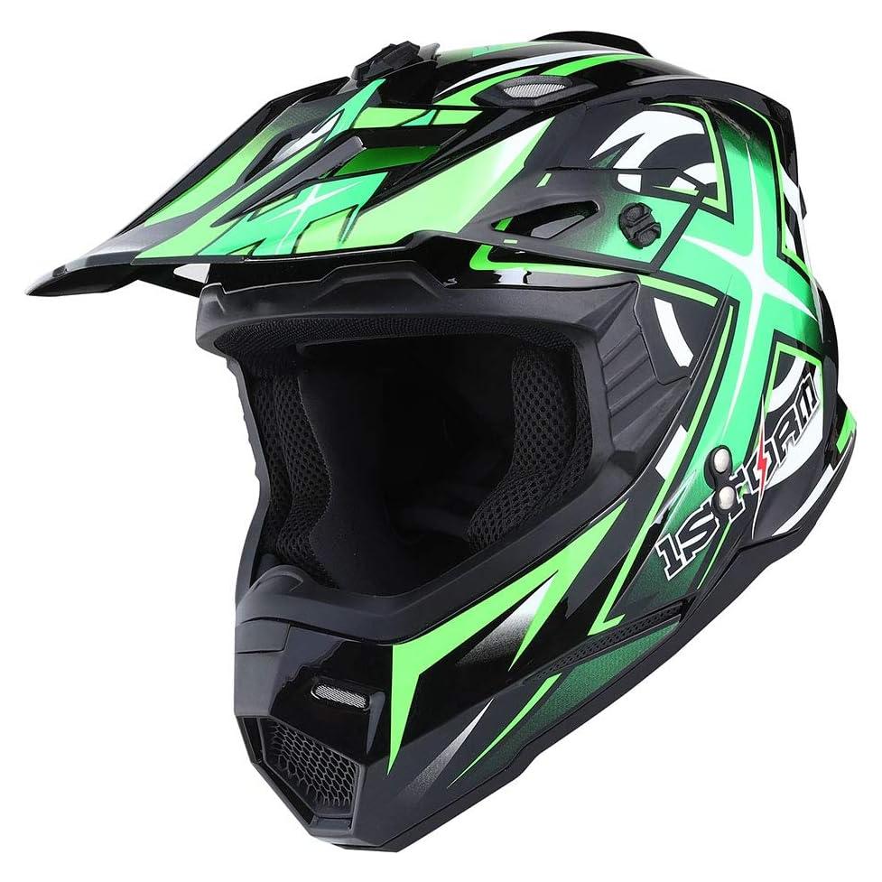 Casco Integral 1Storm HF801 Verde Sonic para Motocross