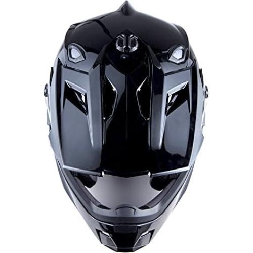 Casco MX Power Gear HF801 Negro Brillante + Gafas + Guantes