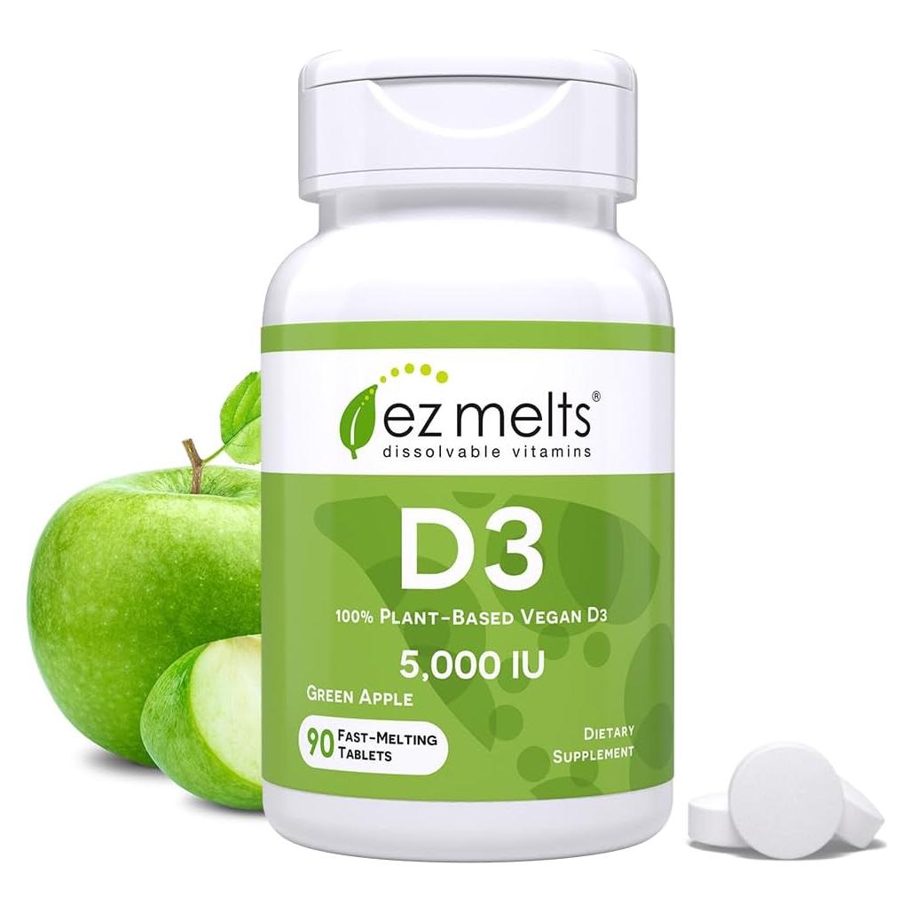 EZ Melts Vitaminas D3 5000 UI Sin Azúcar 90 Tabletas