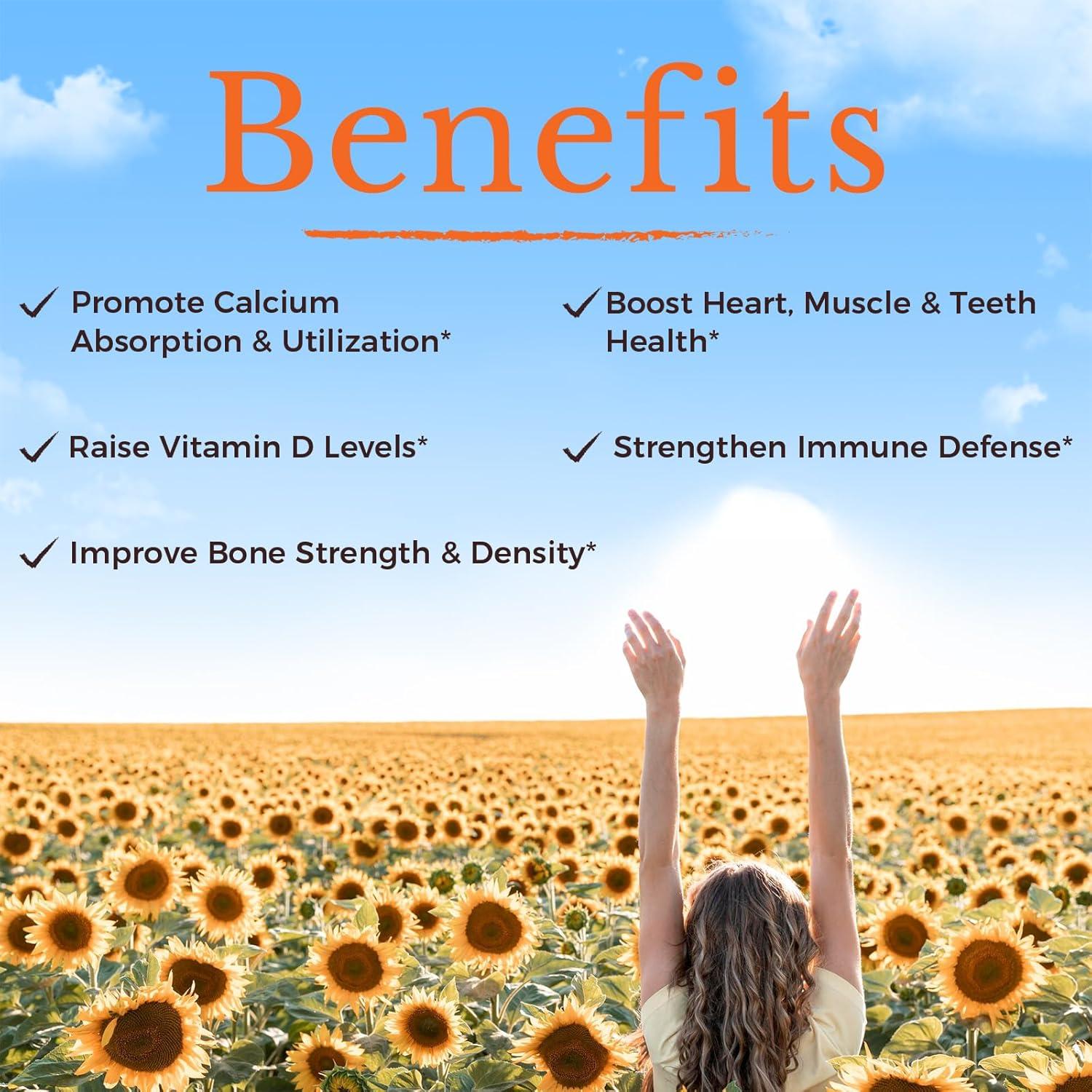 Suplemento Vitamina D3 10000 UI + K2 200 mcg Vitalitown 90 Gelatinas