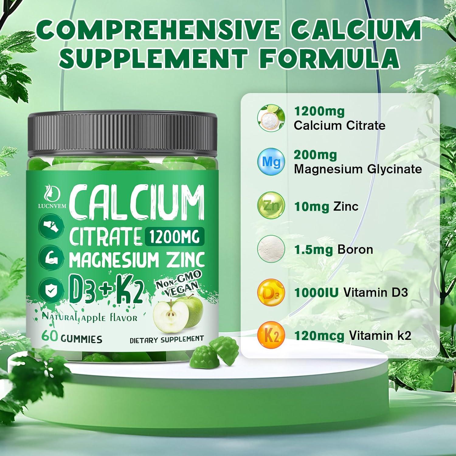 Citrato de Calcio 1200 mg LUCNVEM con Vitamina D3 y Zinc