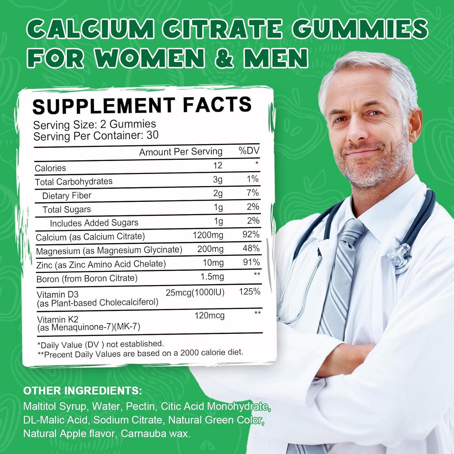 Citrato de Calcio 1200 mg LUCNVEM con Vitamina D3 y Zinc