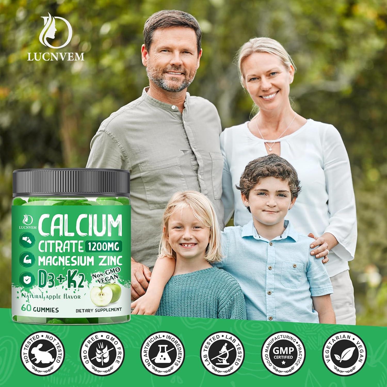 Citrato de Calcio 1200 mg LUCNVEM con Vitamina D3 y Zinc