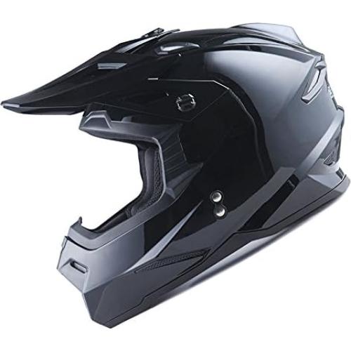 Casco de Motocross 1Storm HF801 + Bluetooth Negro Brillante