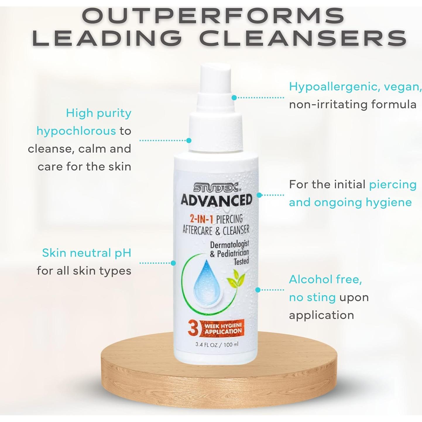 Spray Limpieza Piercings Studex Advanced 2-en-1 100 ml