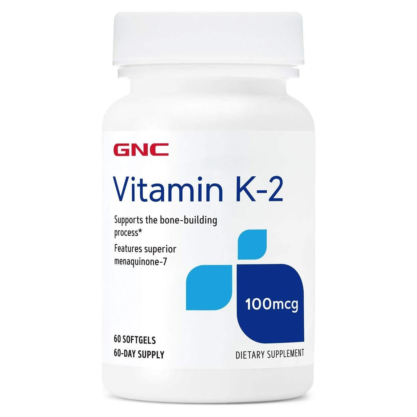 GNC Vitamina K-2 100 mcg - 60 Gelatinas Blandas para Huesos