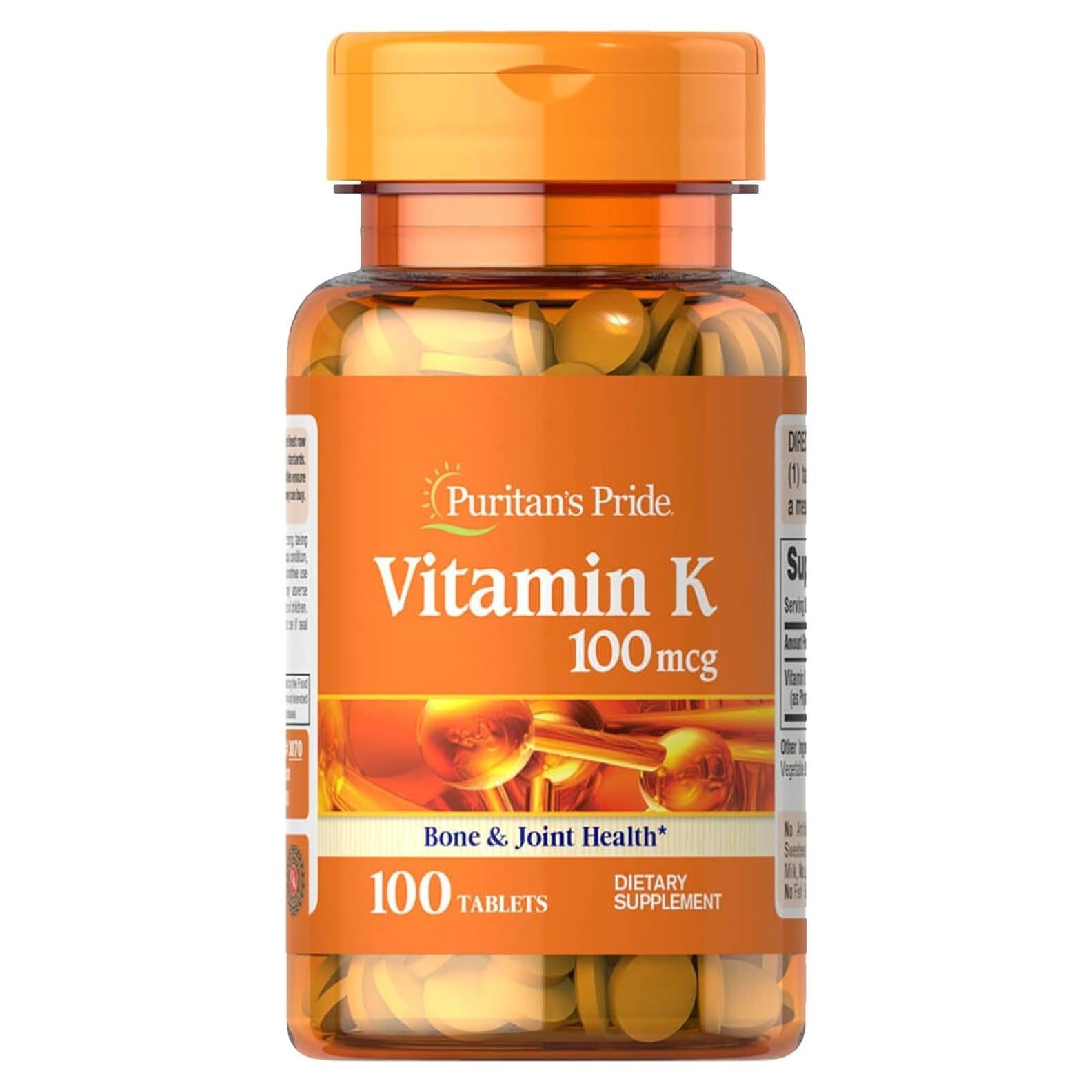Suplemento de Vitamina K Puritan's Pride 100mcg 100 Tabletas