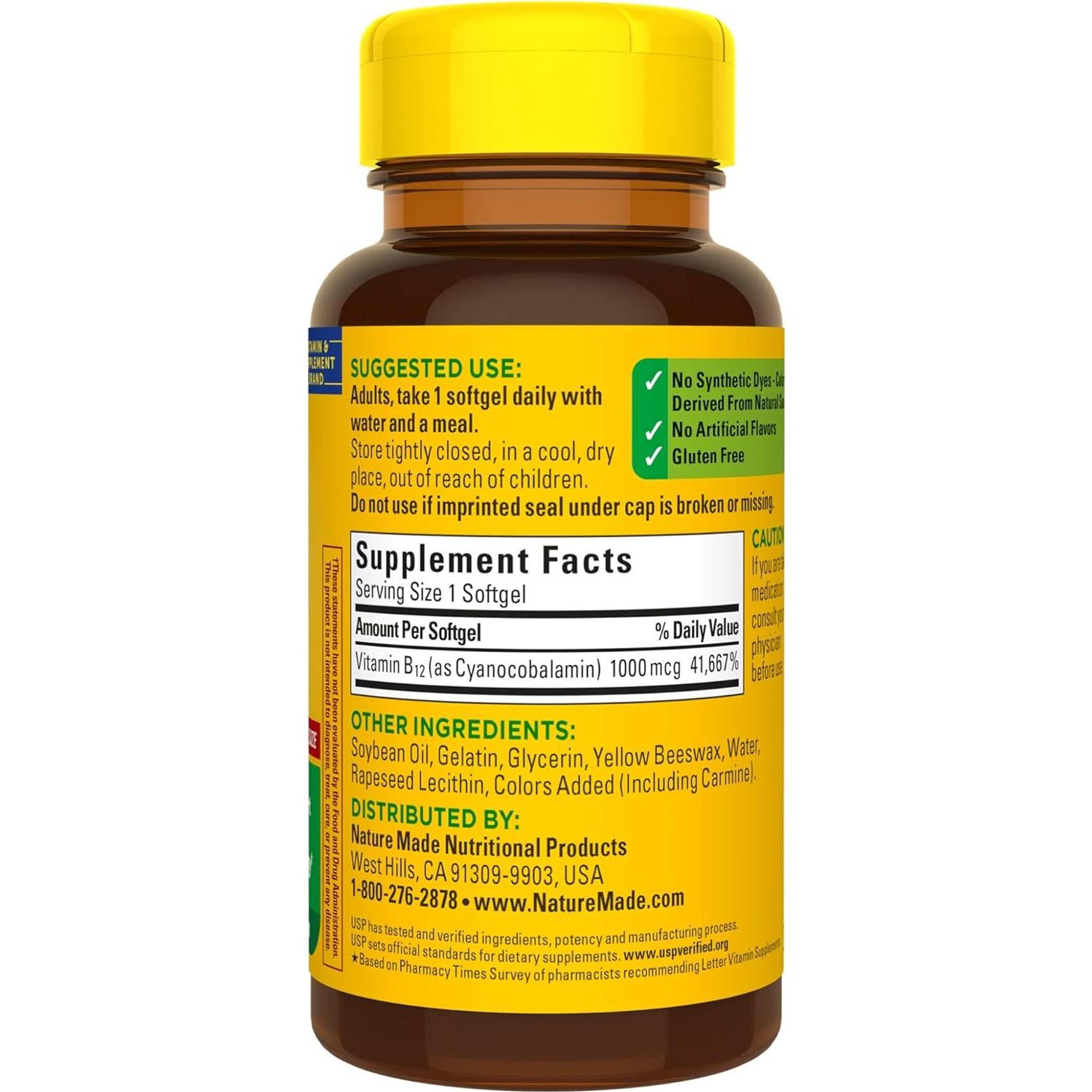 Vitamina B12 1000 mcg Softgels Pharmavite 150 Cápsulas