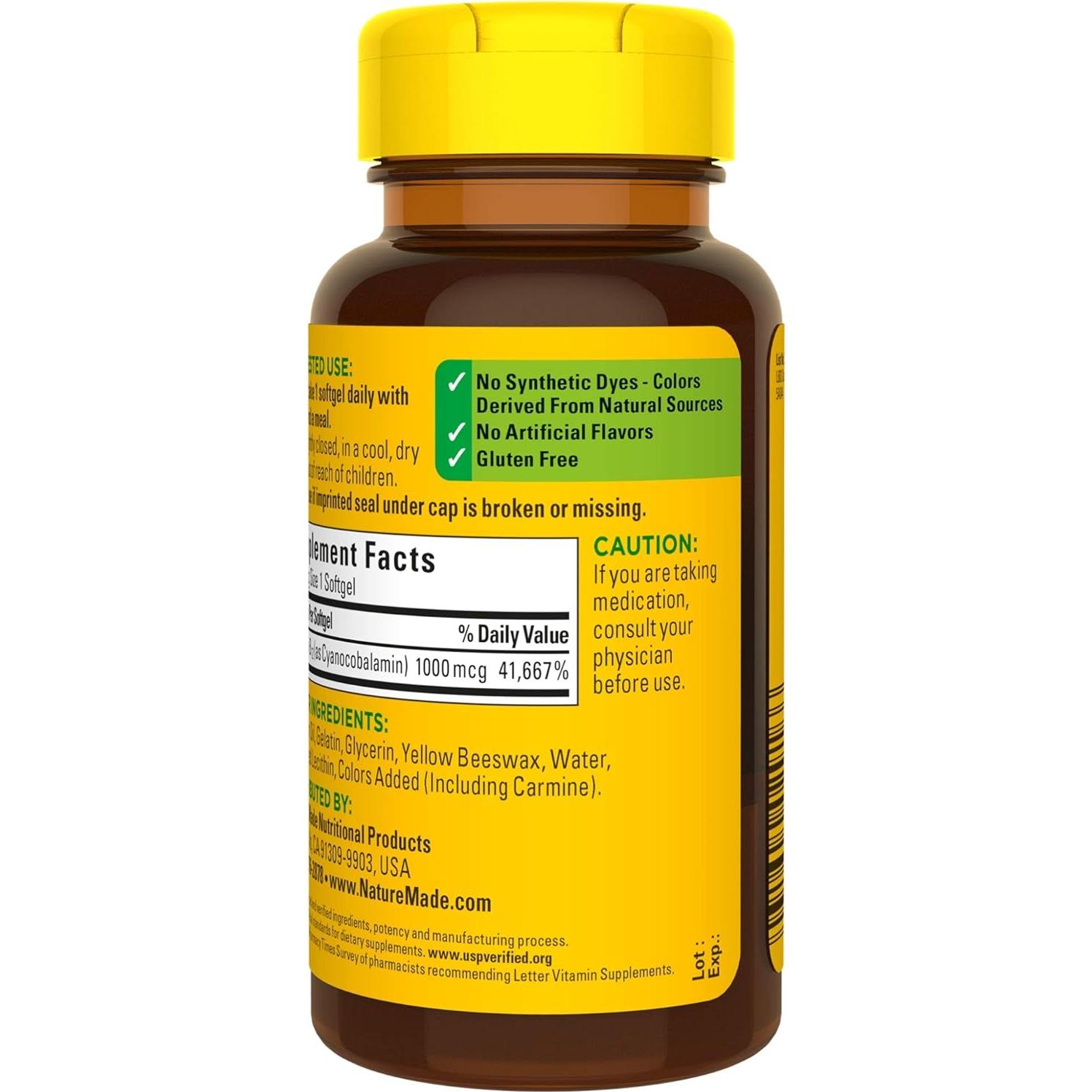 Vitamina B12 1000 mcg Softgels Pharmavite 150 Cápsulas