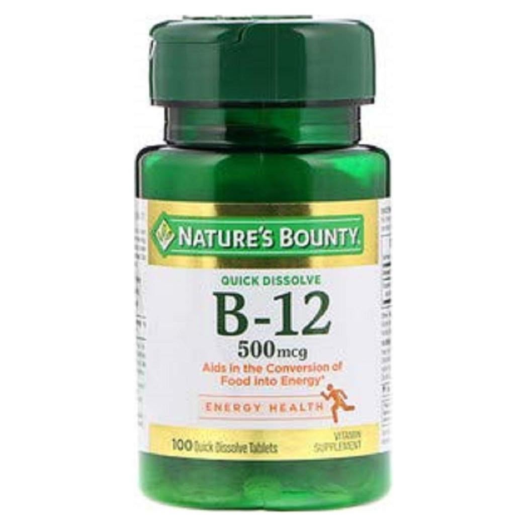 Suplemento Vitamina B-12 Nature's Bounty 500 mcg 100 Unidades