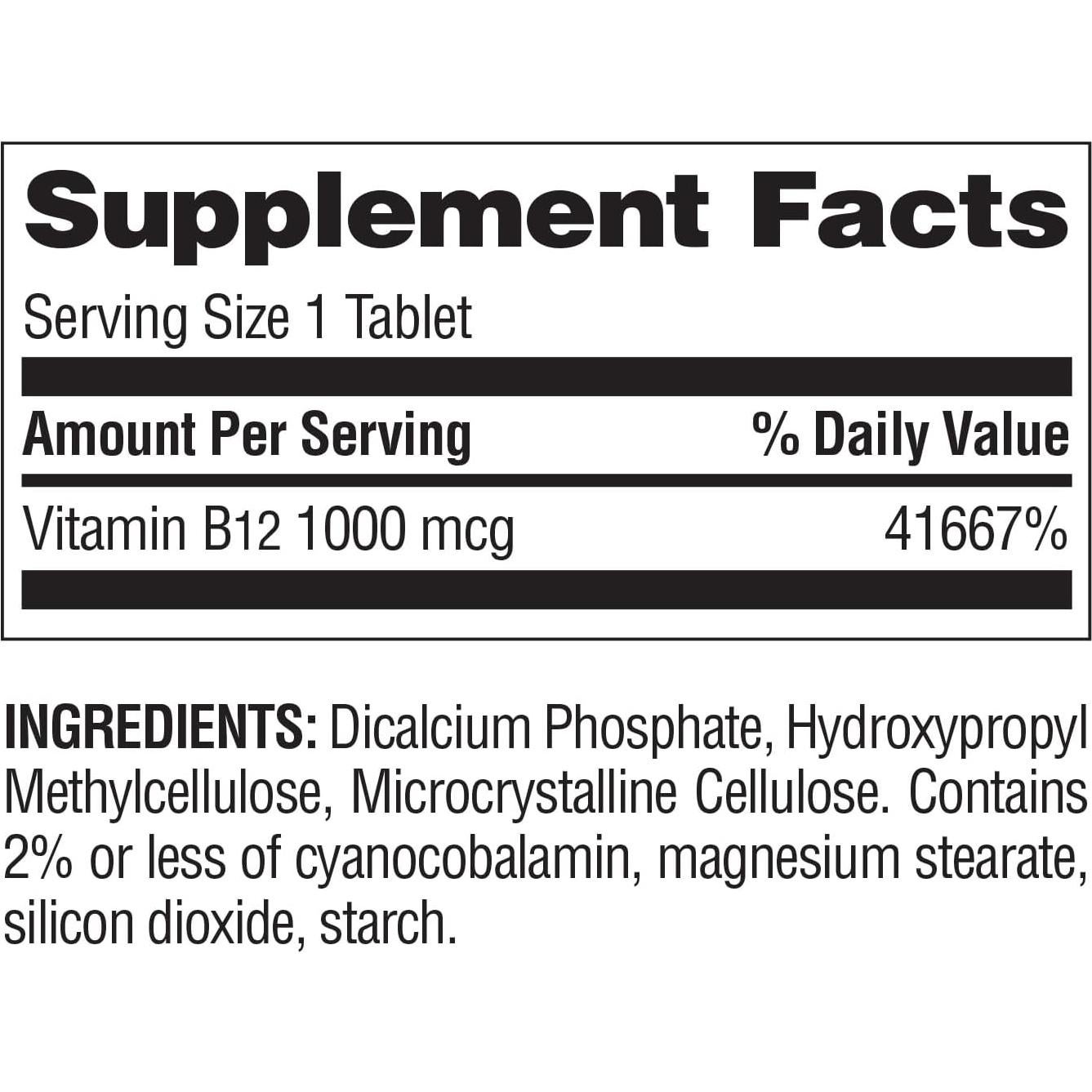 Vitamina B12 1000 mcg Maravilla de la Naturaleza 150 Tabletas