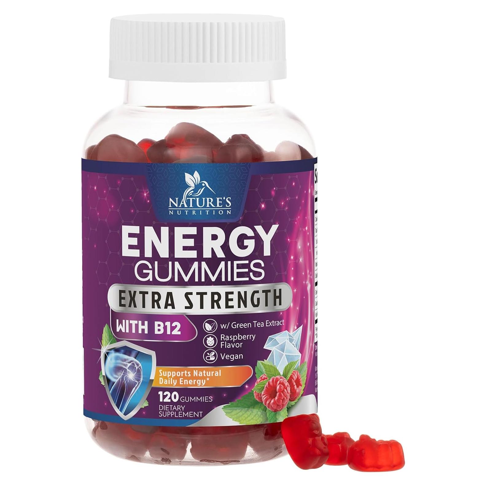 Gomitas de Energía Nature's Nutrition 120 masticables B12 Té Verde