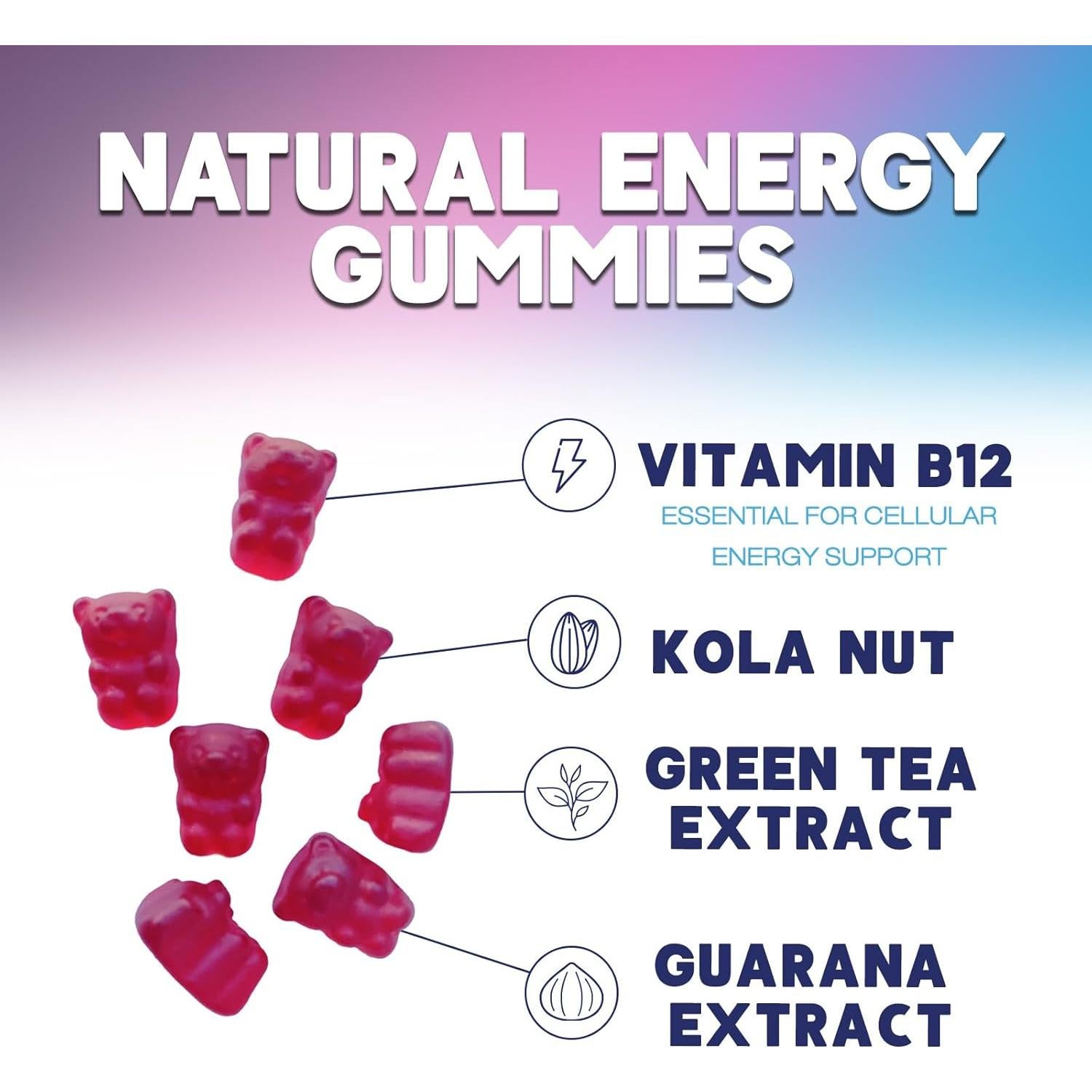 Gomitas de Energía Nature's Nutrition 120 masticables B12 Té Verde