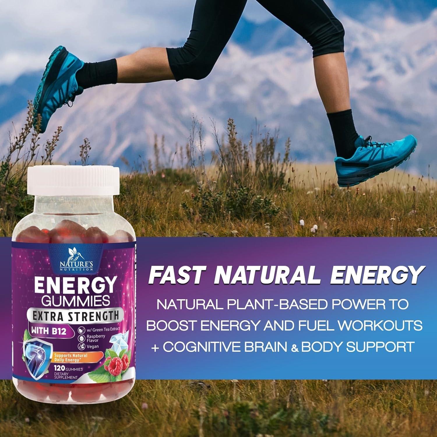 Gomitas de Energía Nature's Nutrition 120 masticables B12 Té Verde