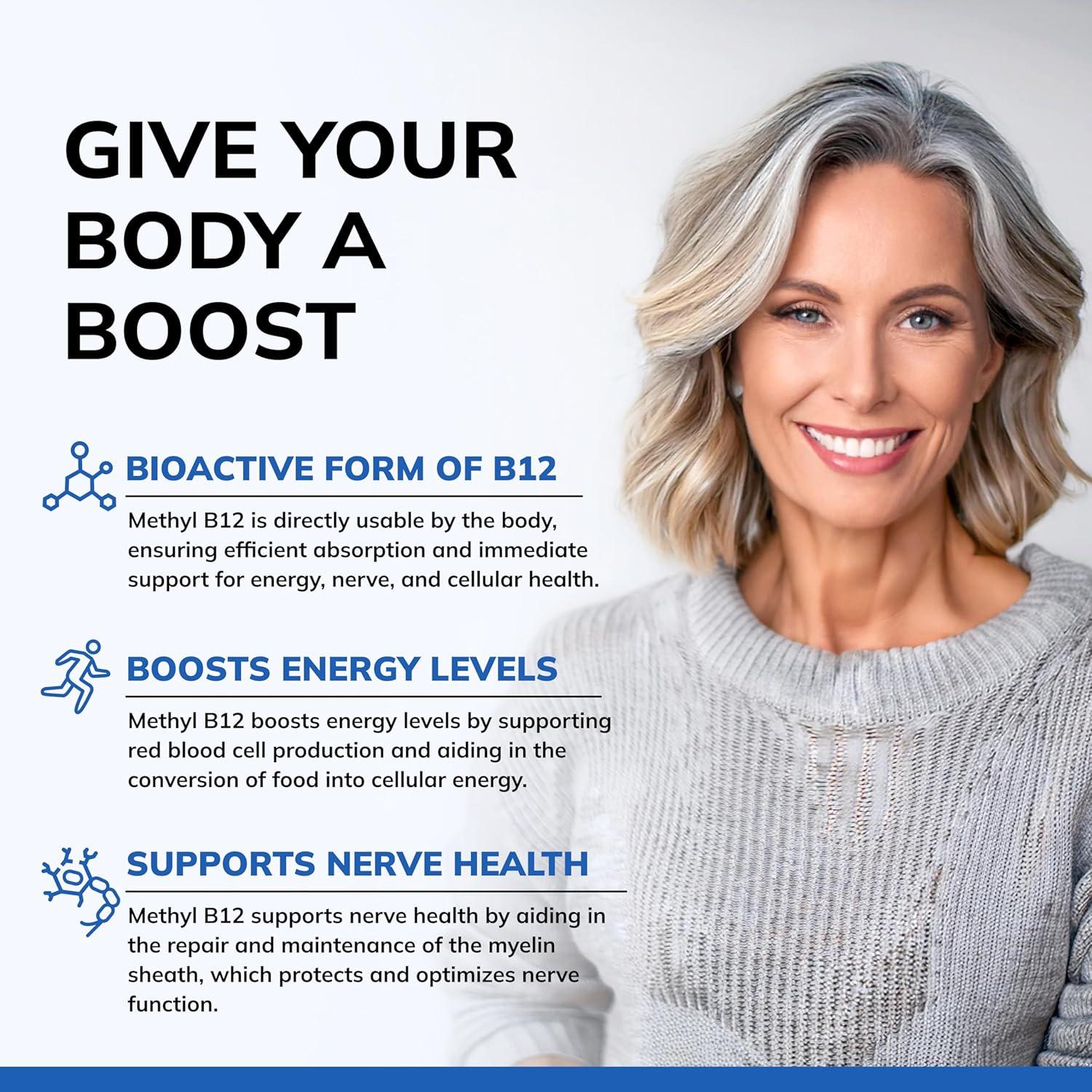 Suplemento de Vitamina B12 5000mcg aSquared Nutrition - 120 Tabletas