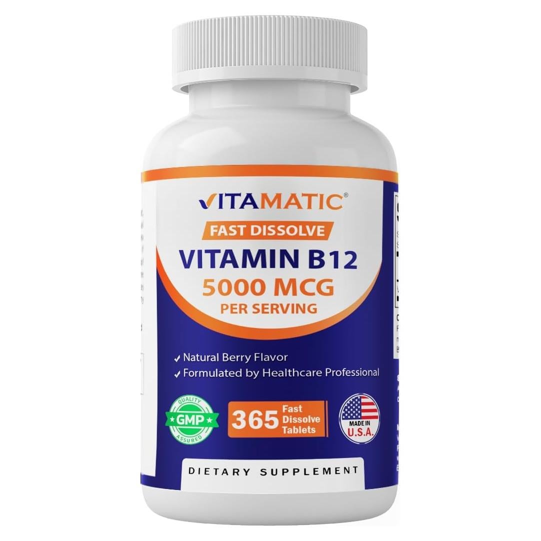 Vitamatic Vitamina B12 5000 mcg - 365 Tabletas Sabor Berry