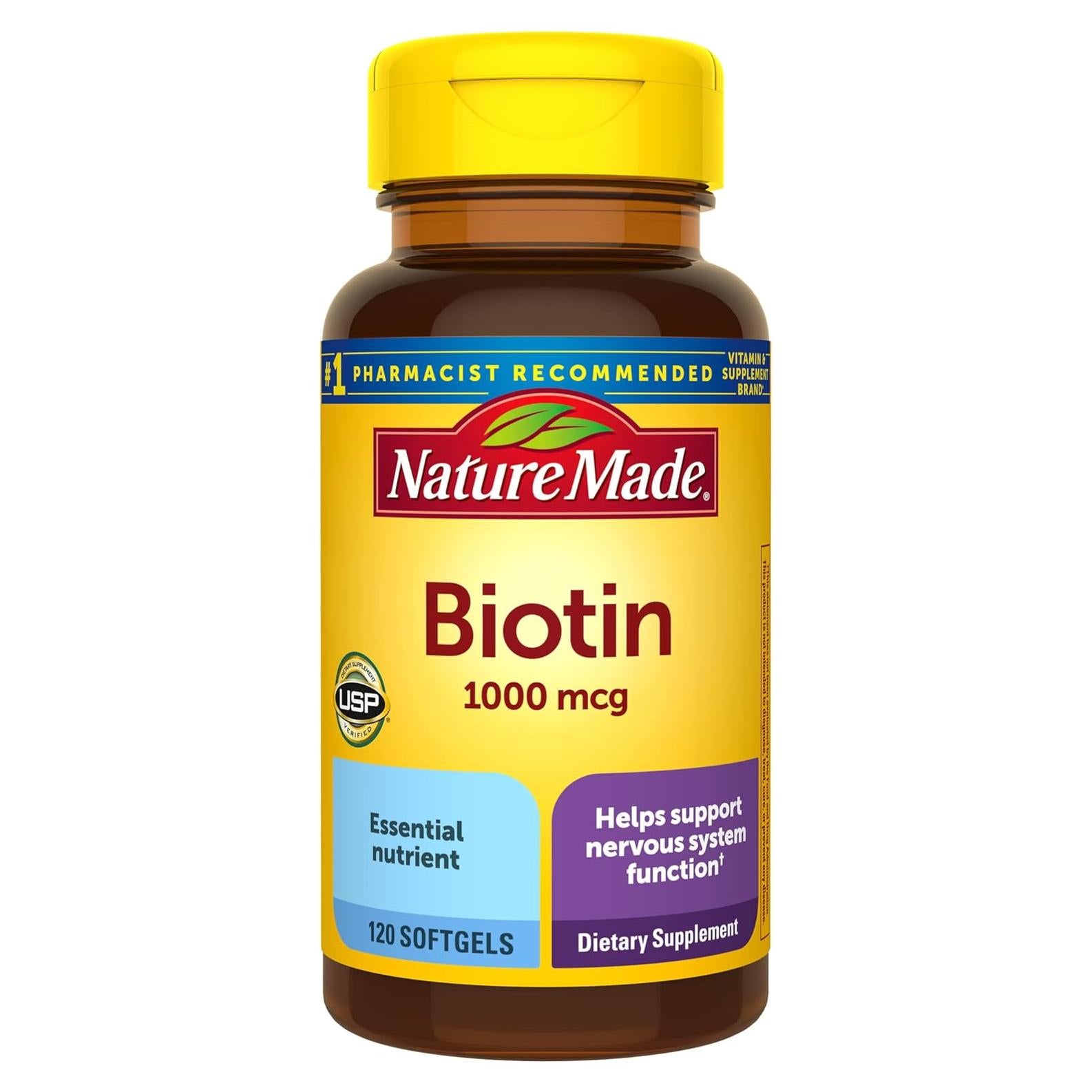 Suplemento de Biotina Nature Made 1000 mcg 120 Softgels