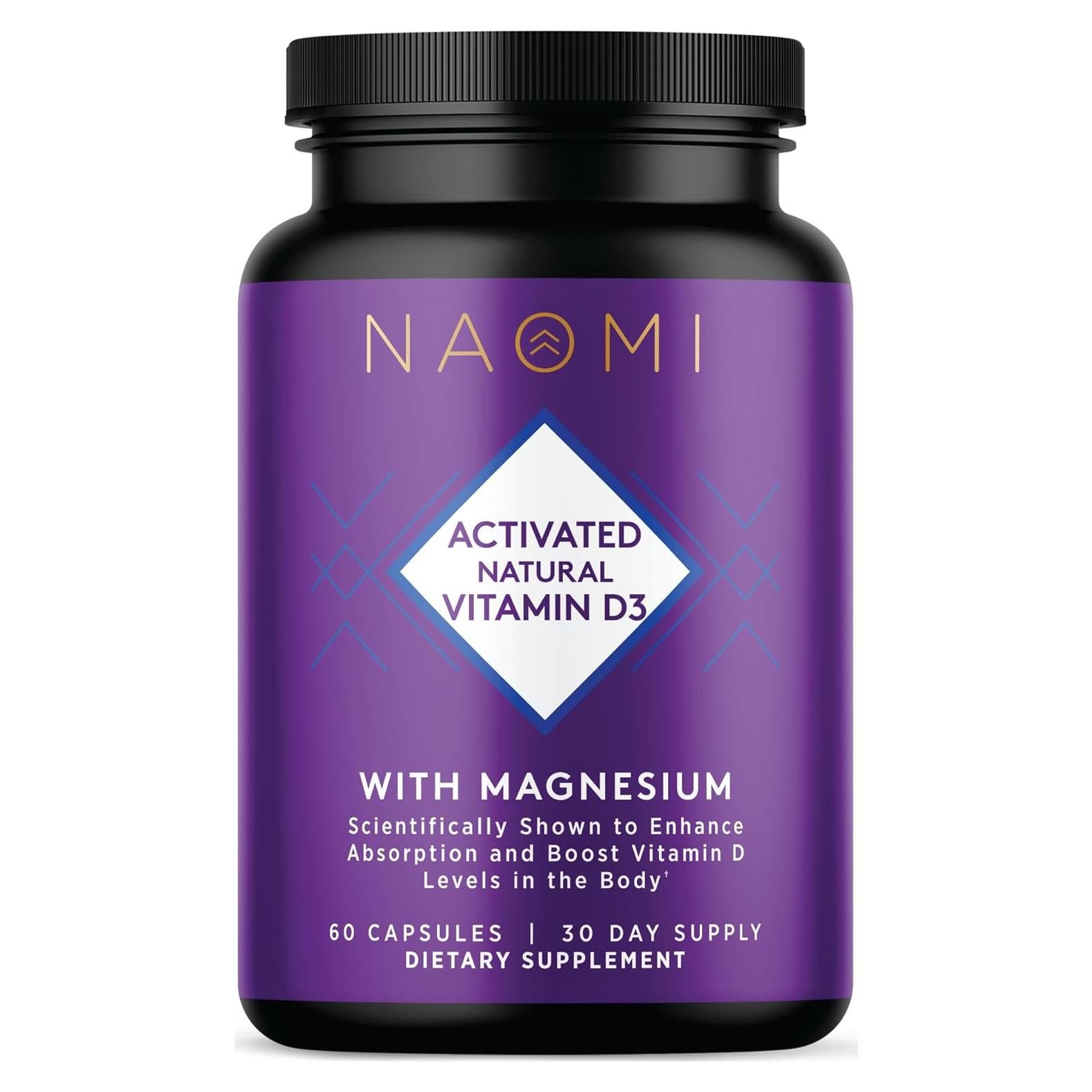 Suplemento de Vitamina D3 Activada NAOMI 5000 UI con Magnesio - 60 Cápsulas