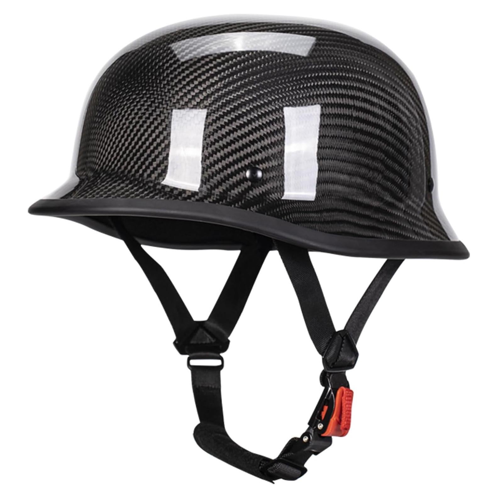 Casco de motocicleta kaESE M35 retro fibra de carbono negro