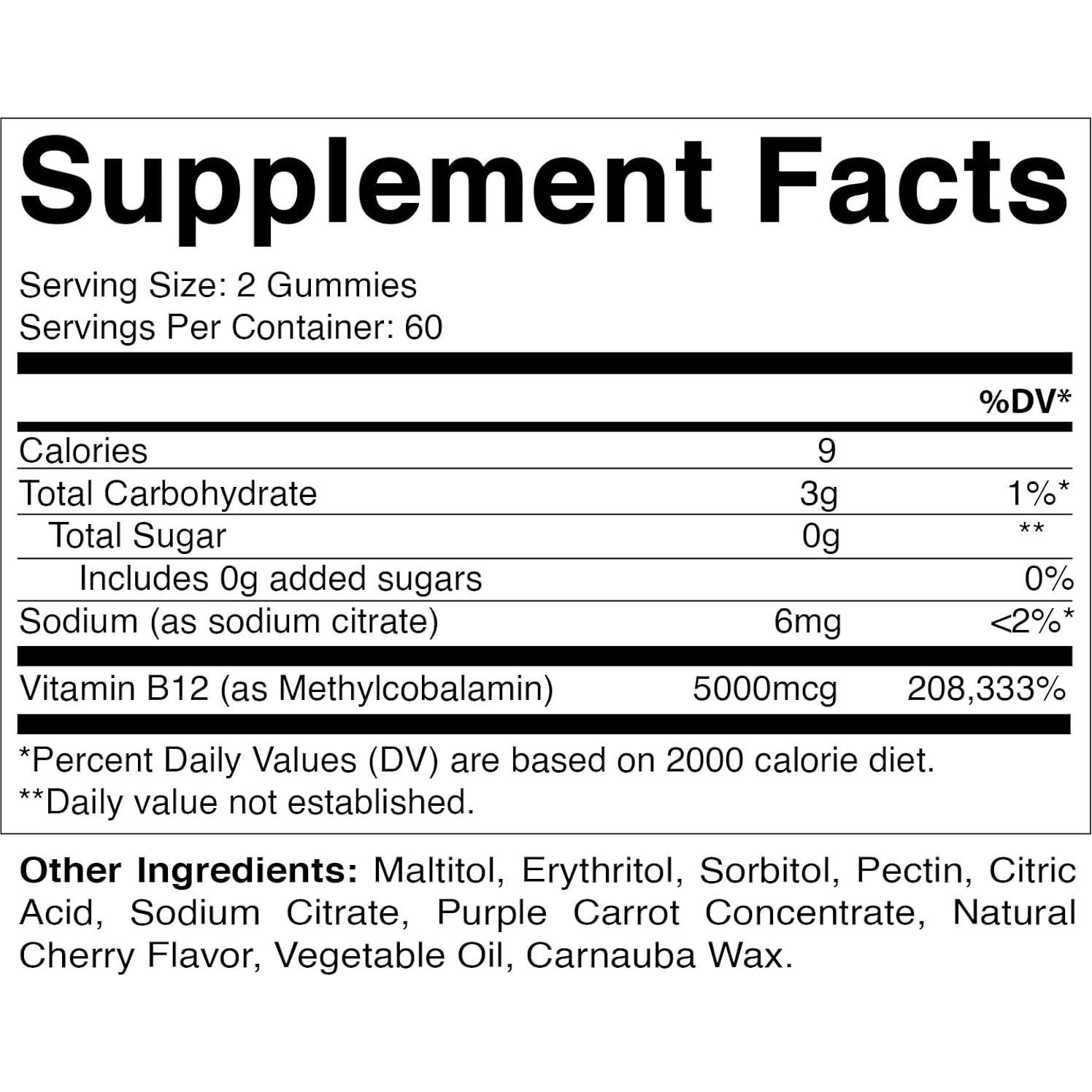 Vitamatic Gominolas Vitamina B12 Extra Fuerte 5000 mcg - 120 Unidades