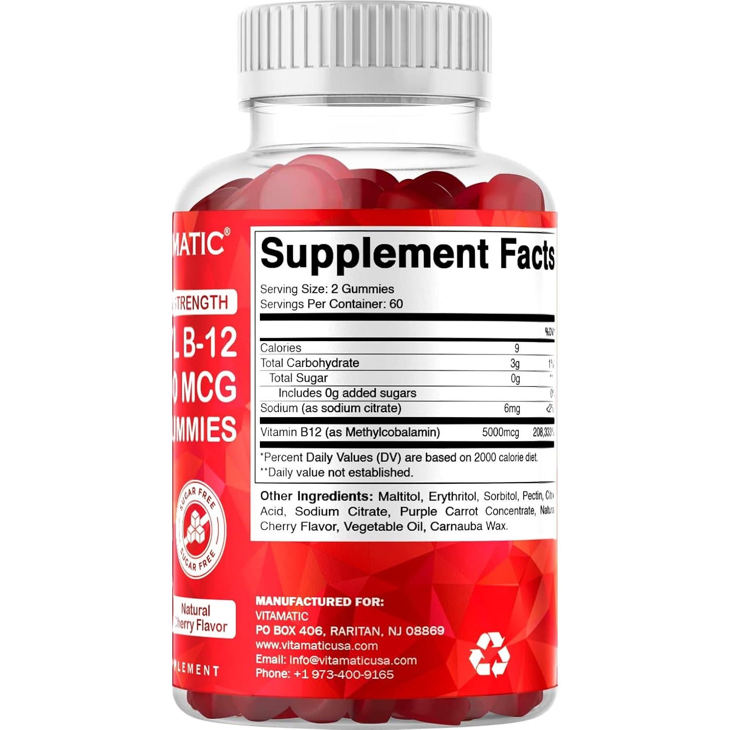 Vitamatic Gominolas Vitamina B12 Extra Fuerte 5000 mcg - 120 Unidades