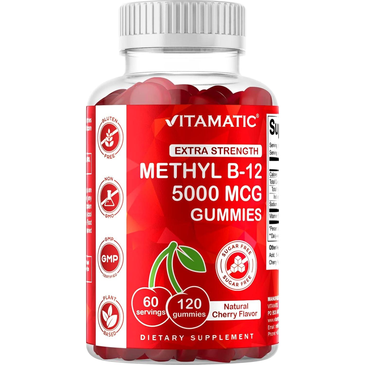 Vitamatic Gominolas Vitamina B12 Extra Fuerte 5000 mcg - 120 Unidades