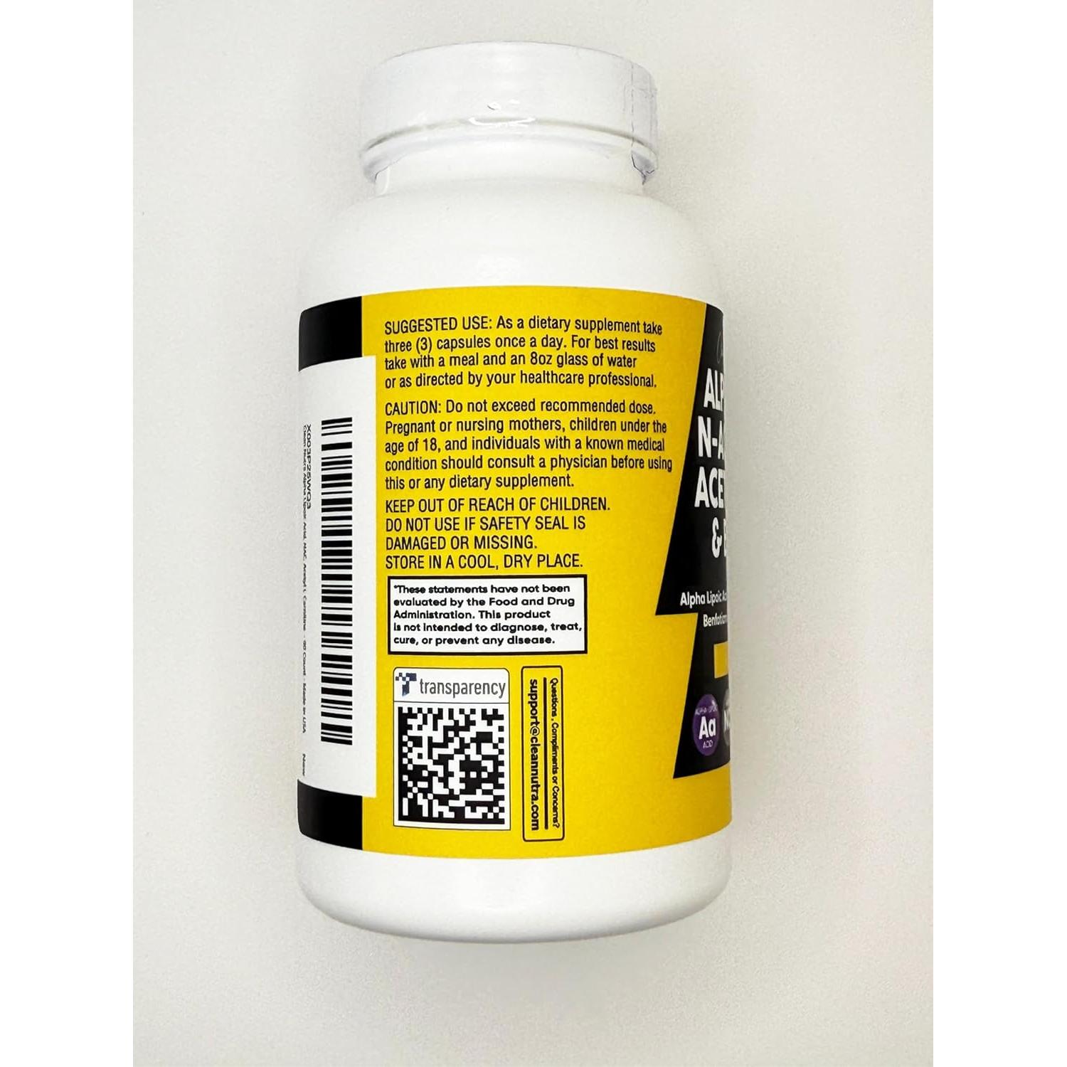 Suplemento Nerve Defend Clean Nutra 90 Cápsulas 600mg ALA