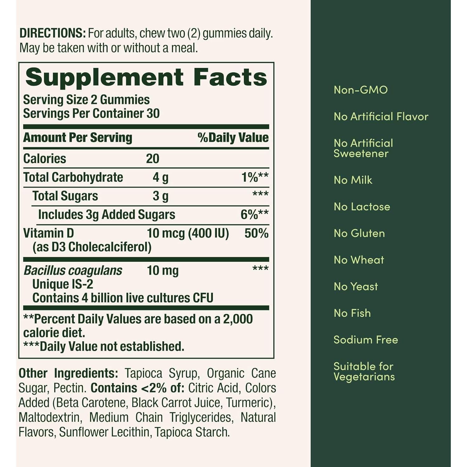 Gomitas Probióticas Nature's Bounty 60 Ct Sabor Piña Frambuesa Naranja