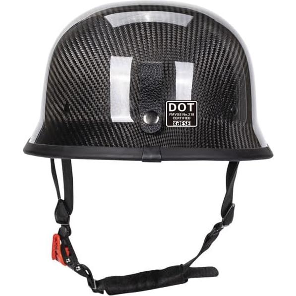 Casco de motocicleta kaESE M35 retro fibra de carbono negro