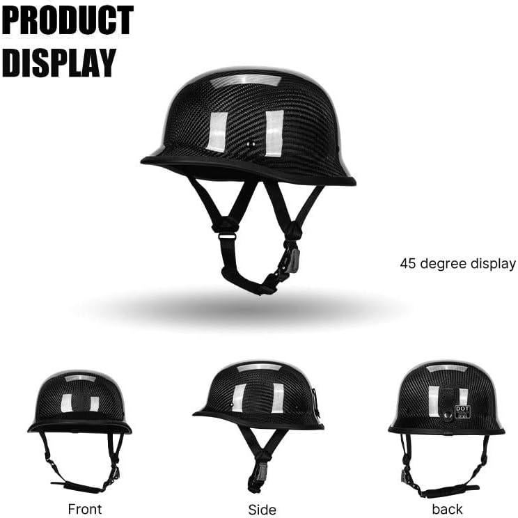 Casco de motocicleta kaESE M35 retro fibra de carbono negro