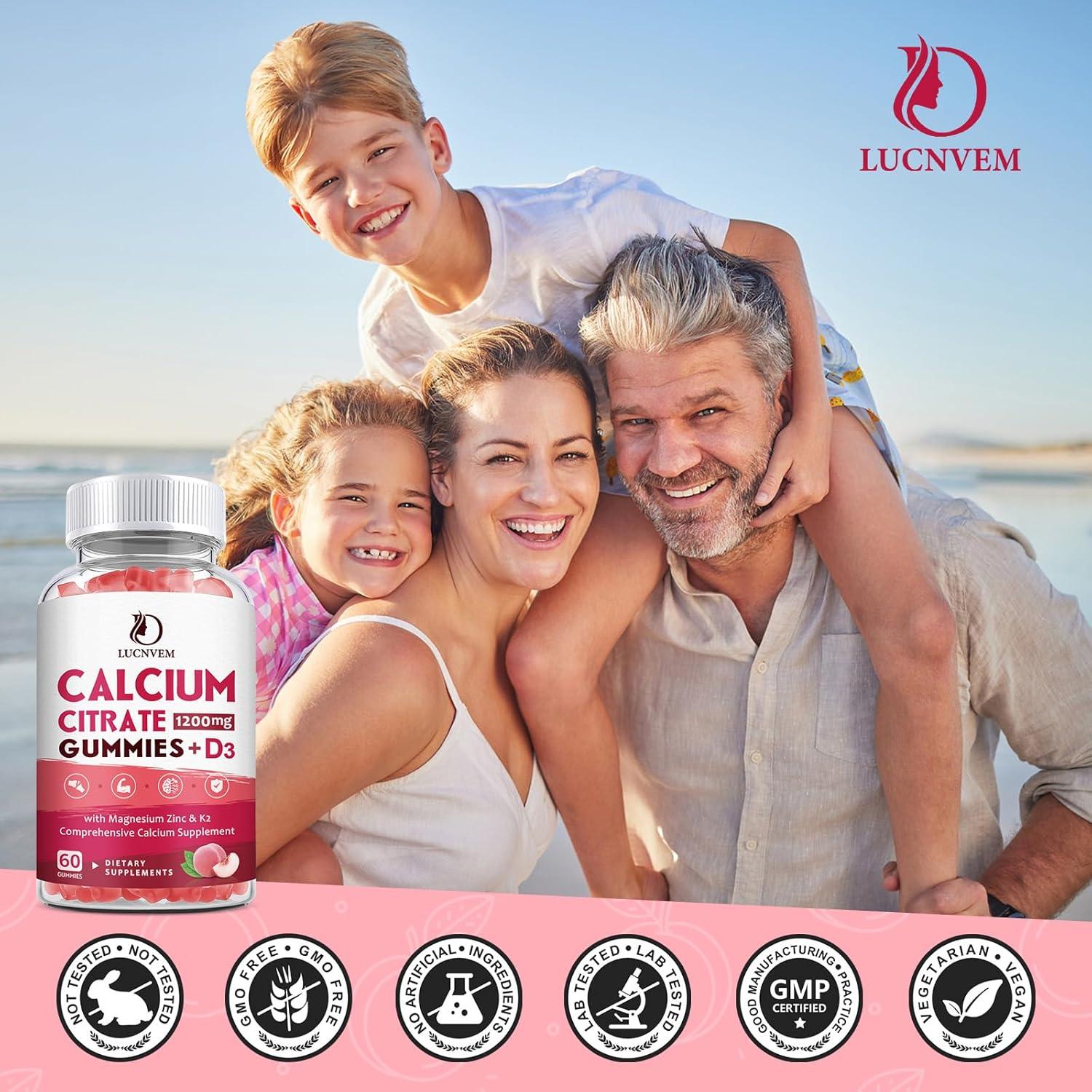 Gomas de Citrato de Calcio 1200mg LUCNVEM con Vitamina D3